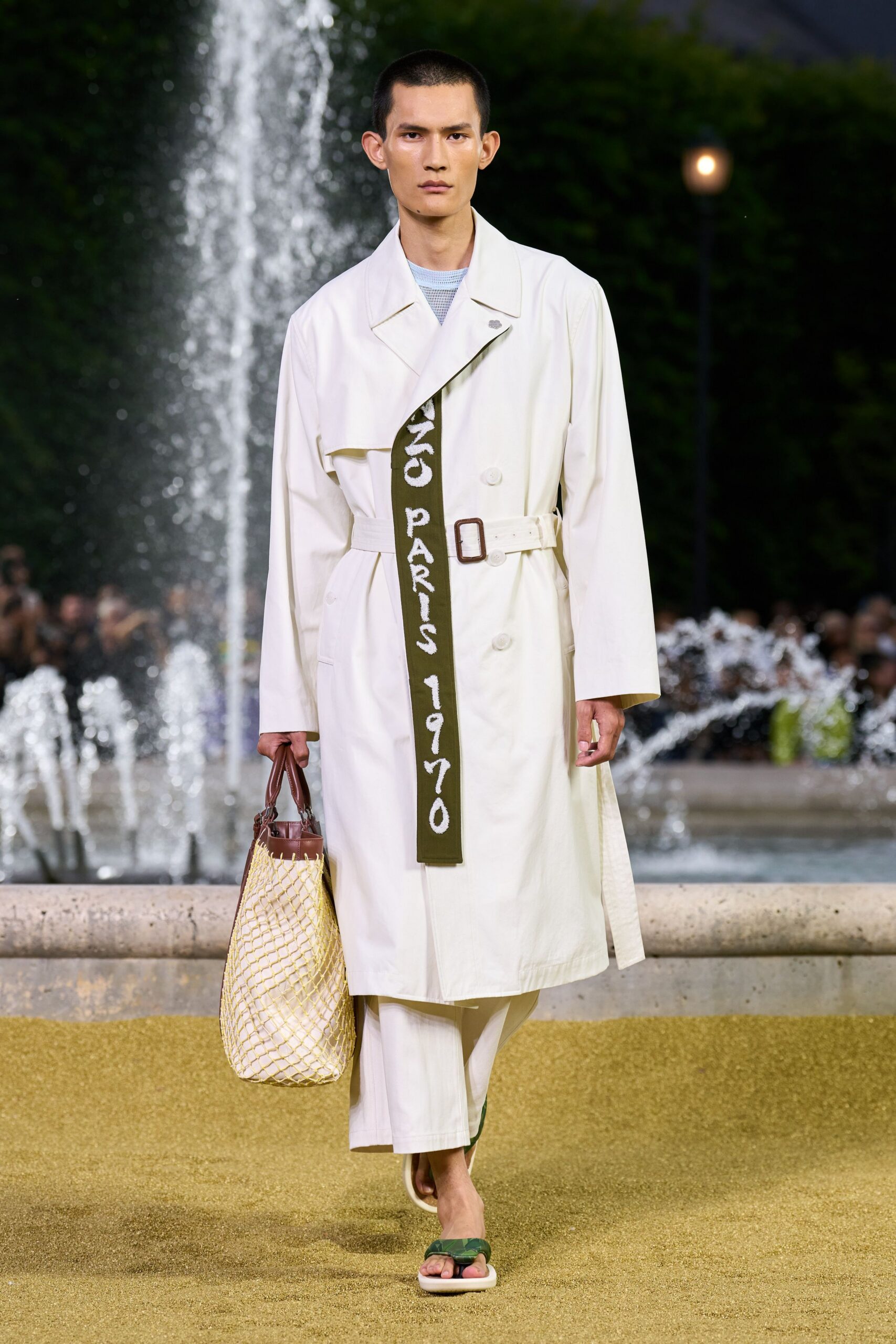 white cotton long-sleeve collared relaxed zippered belted trench