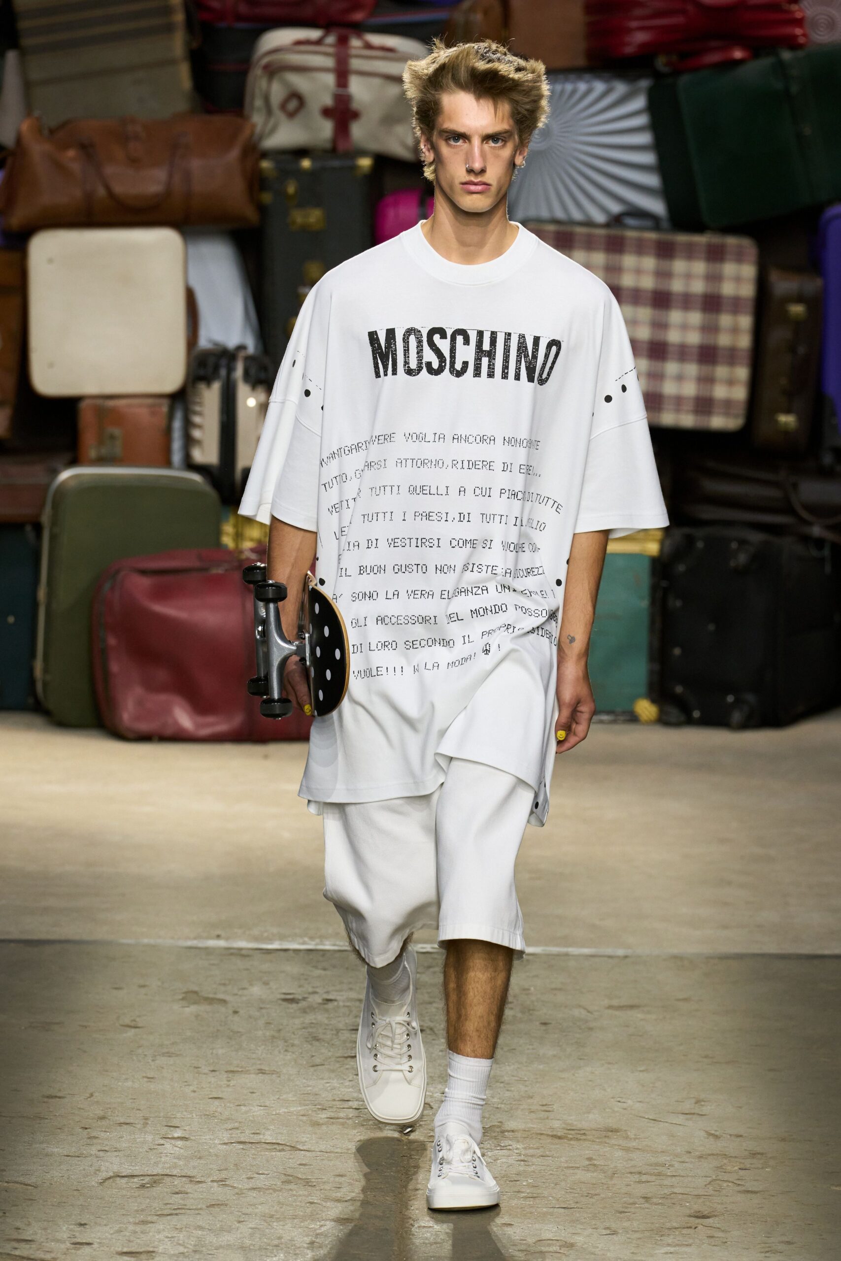 white relaxed t-shirt and shorts