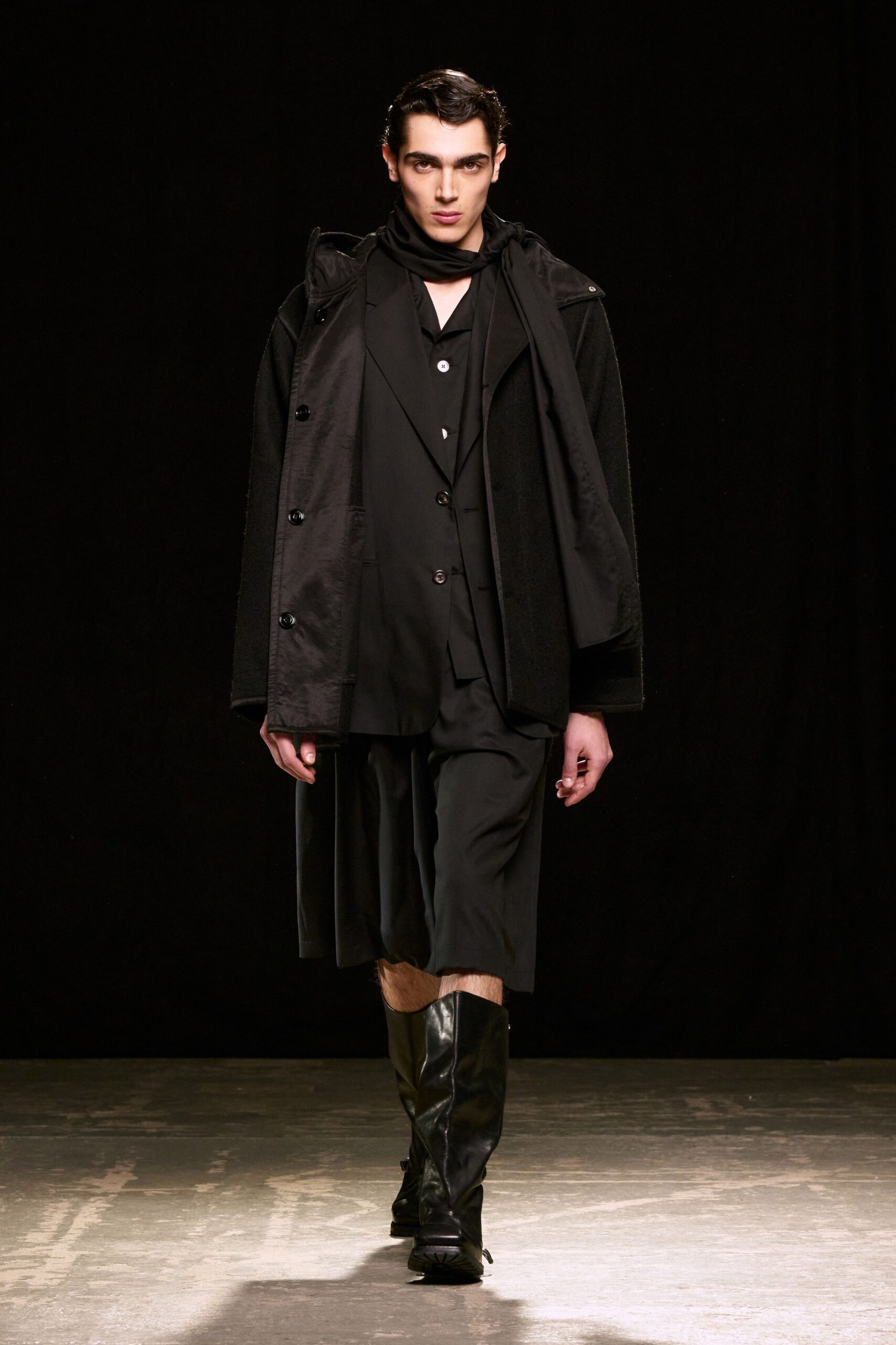 black wool scarf