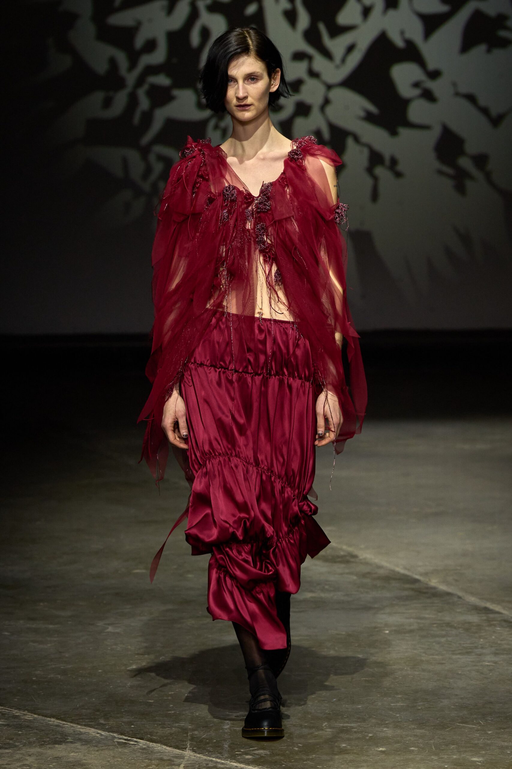 red silk sleeveless dress