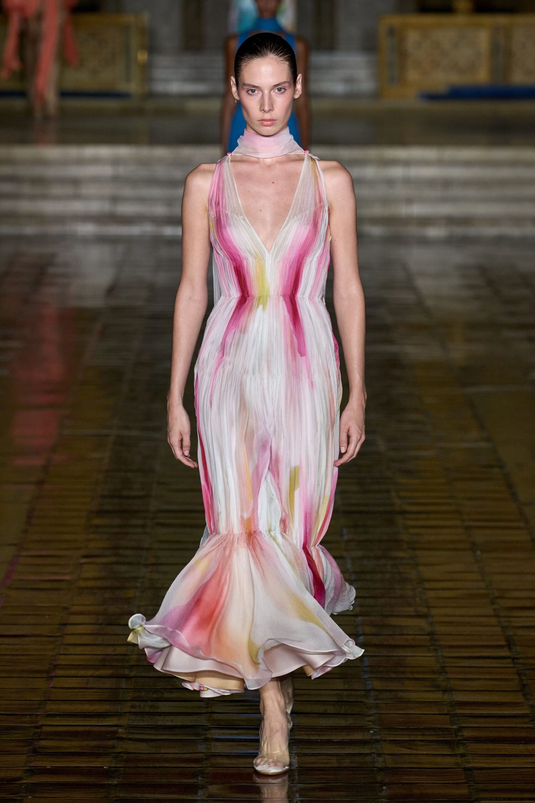 sheer flowing maxi gown