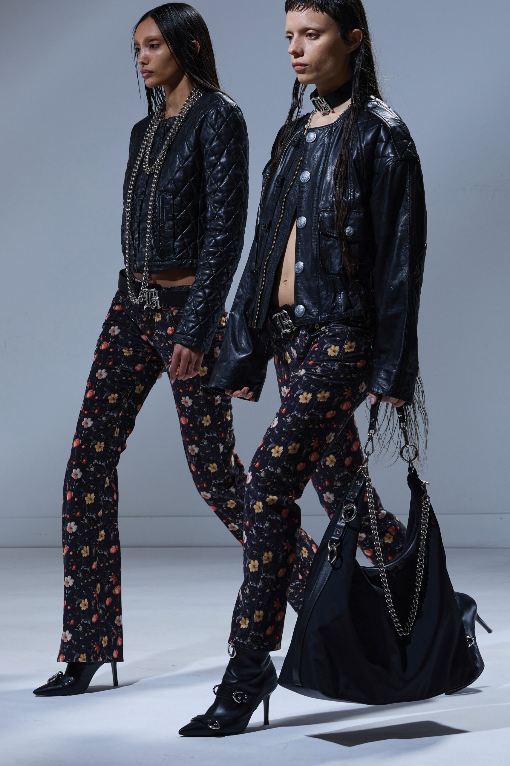 multi cotton fitted flared pants