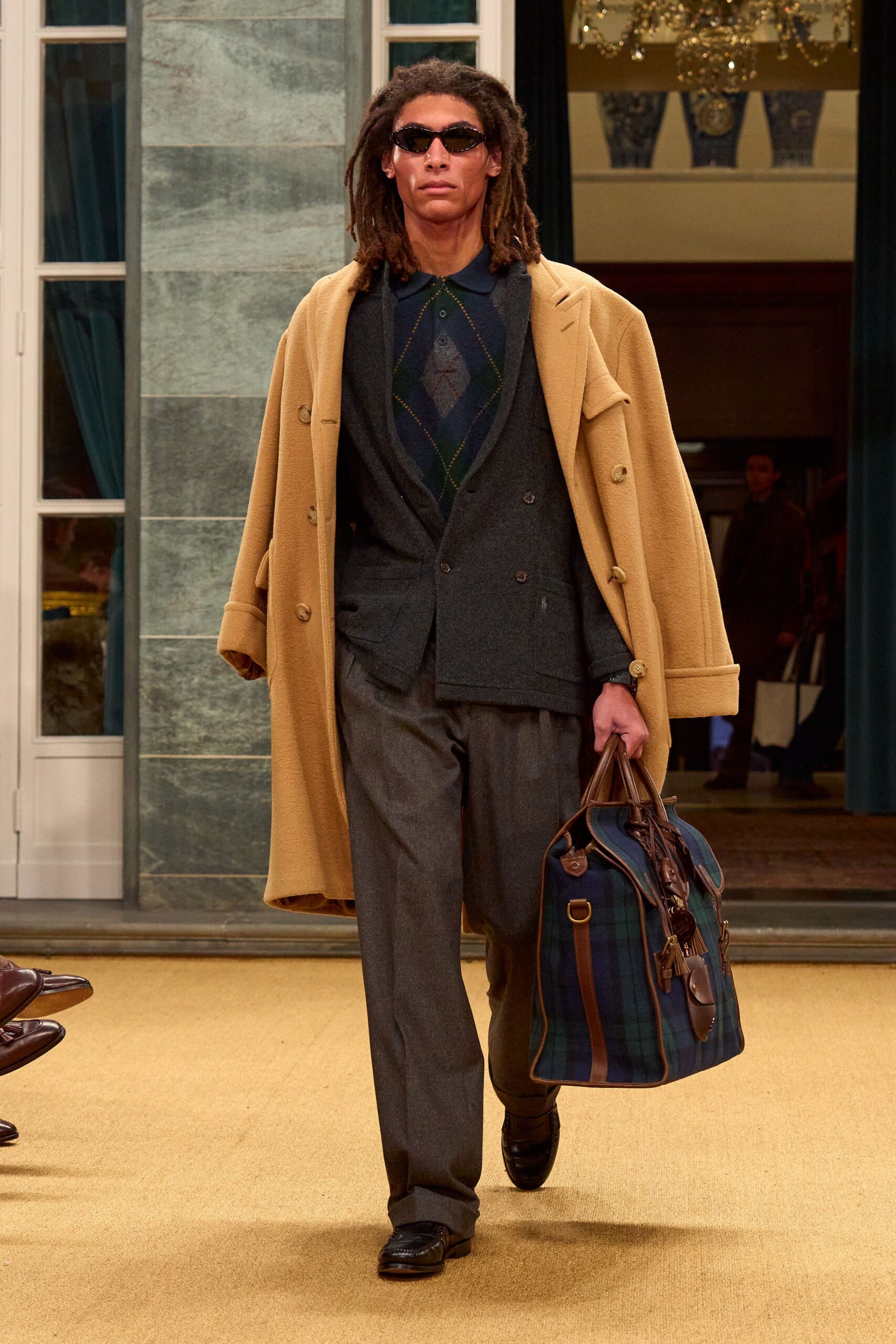 beige wool coat gray blazer