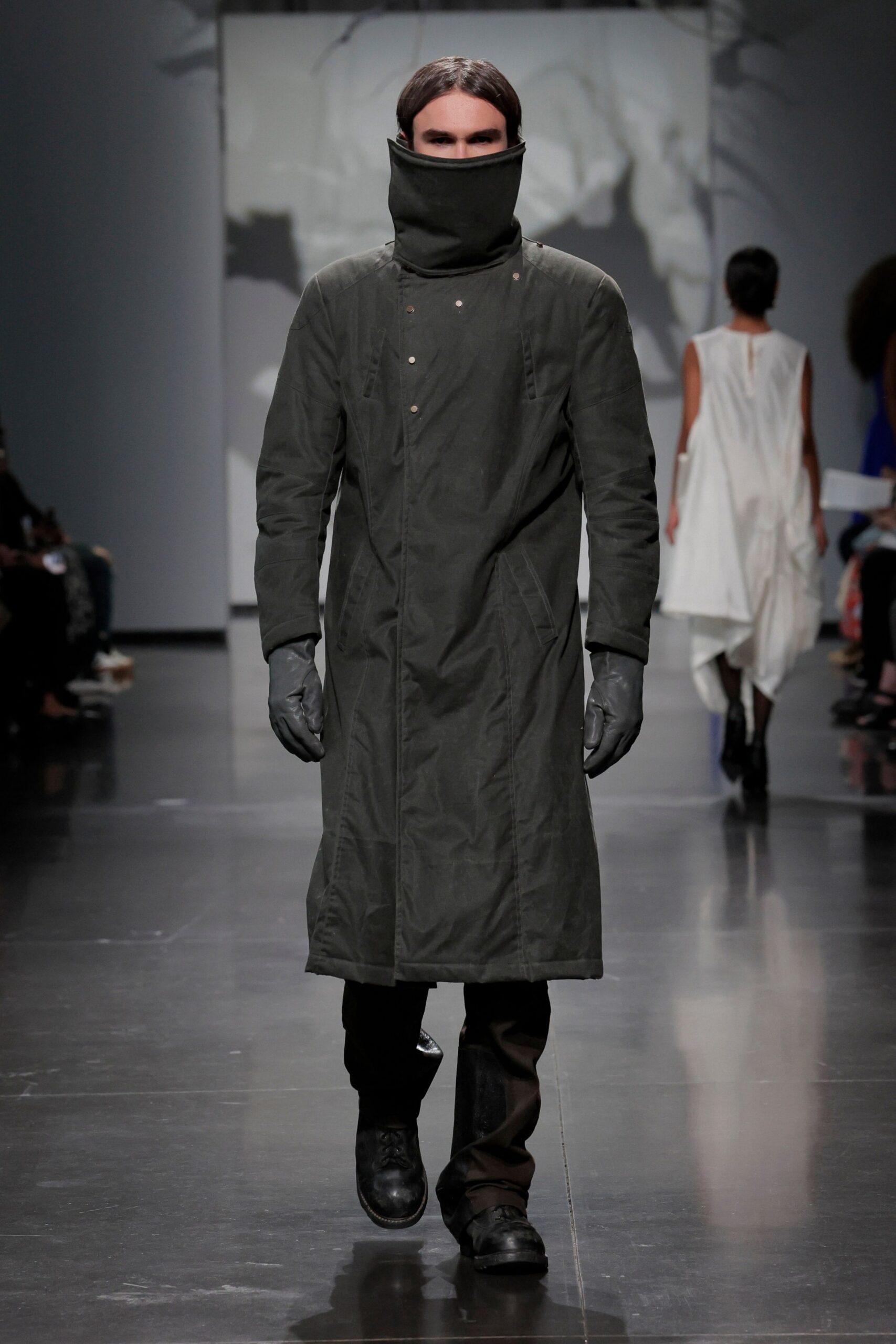 green cotton relaxed coat