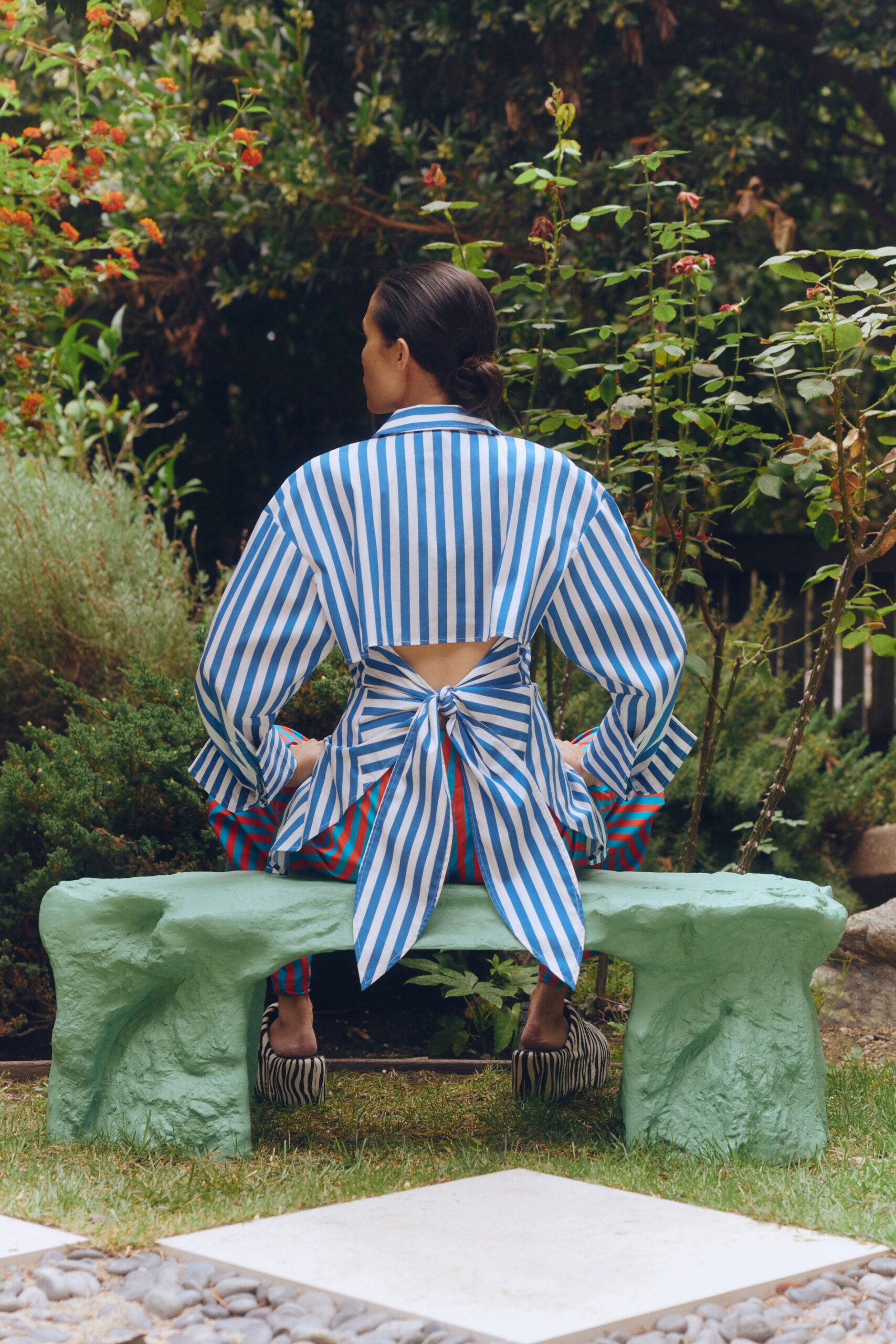 striped shirt with checked pants