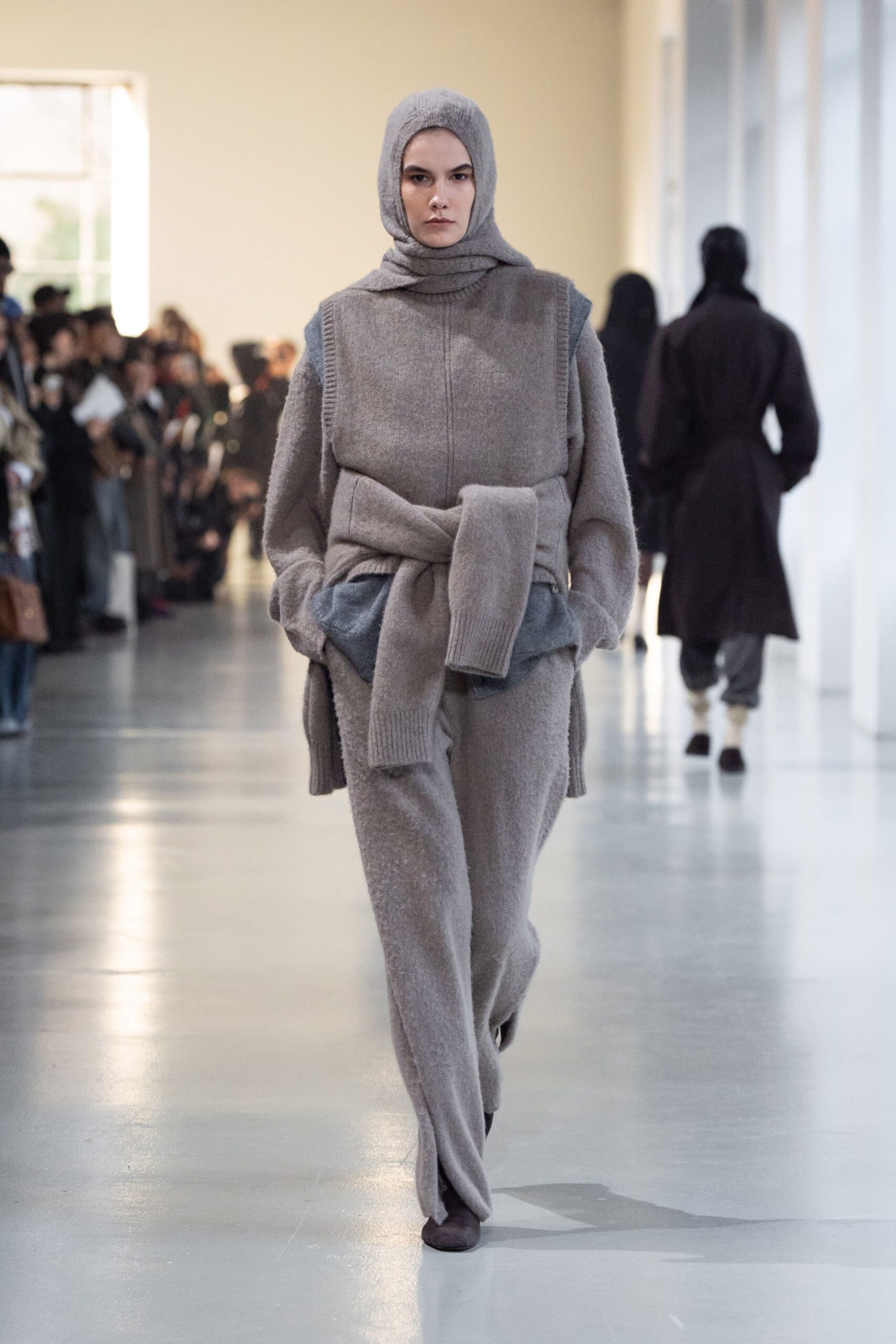 gray wool relaxed sweater and pants