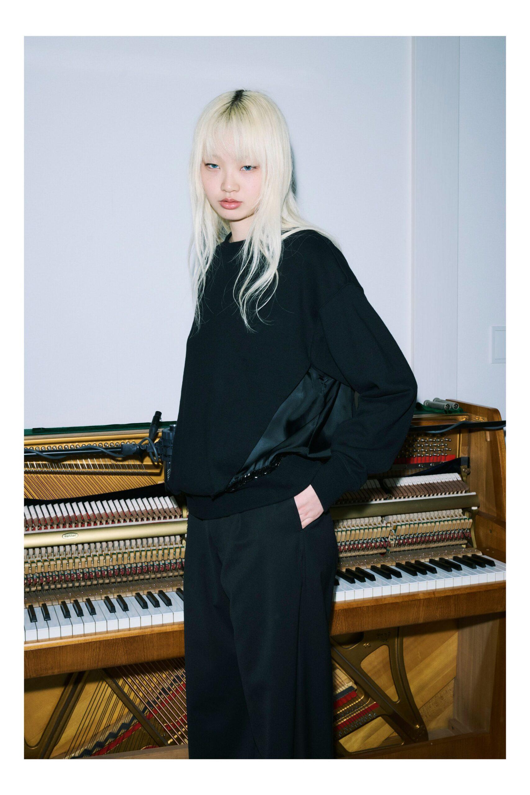 black relaxed sweater and pants