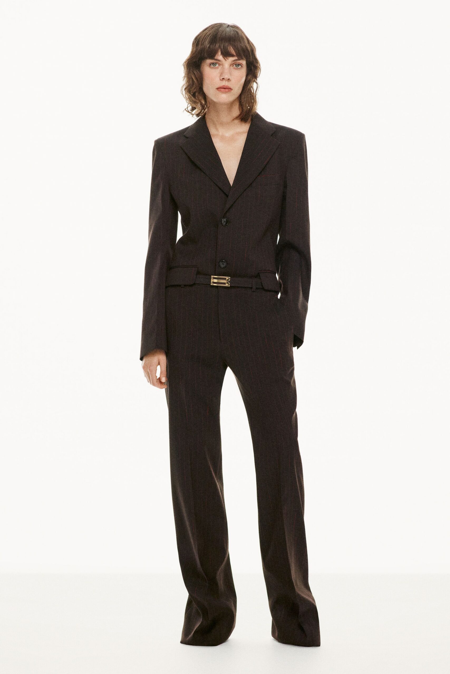 black tailored wool suit