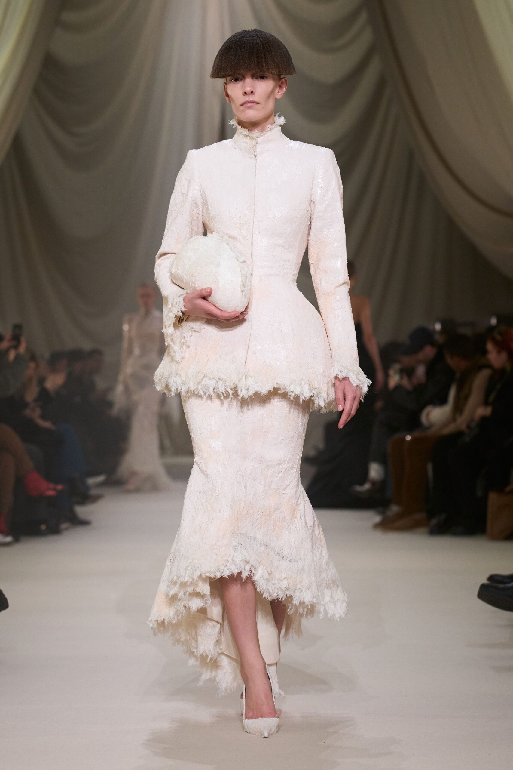 white fur clutch