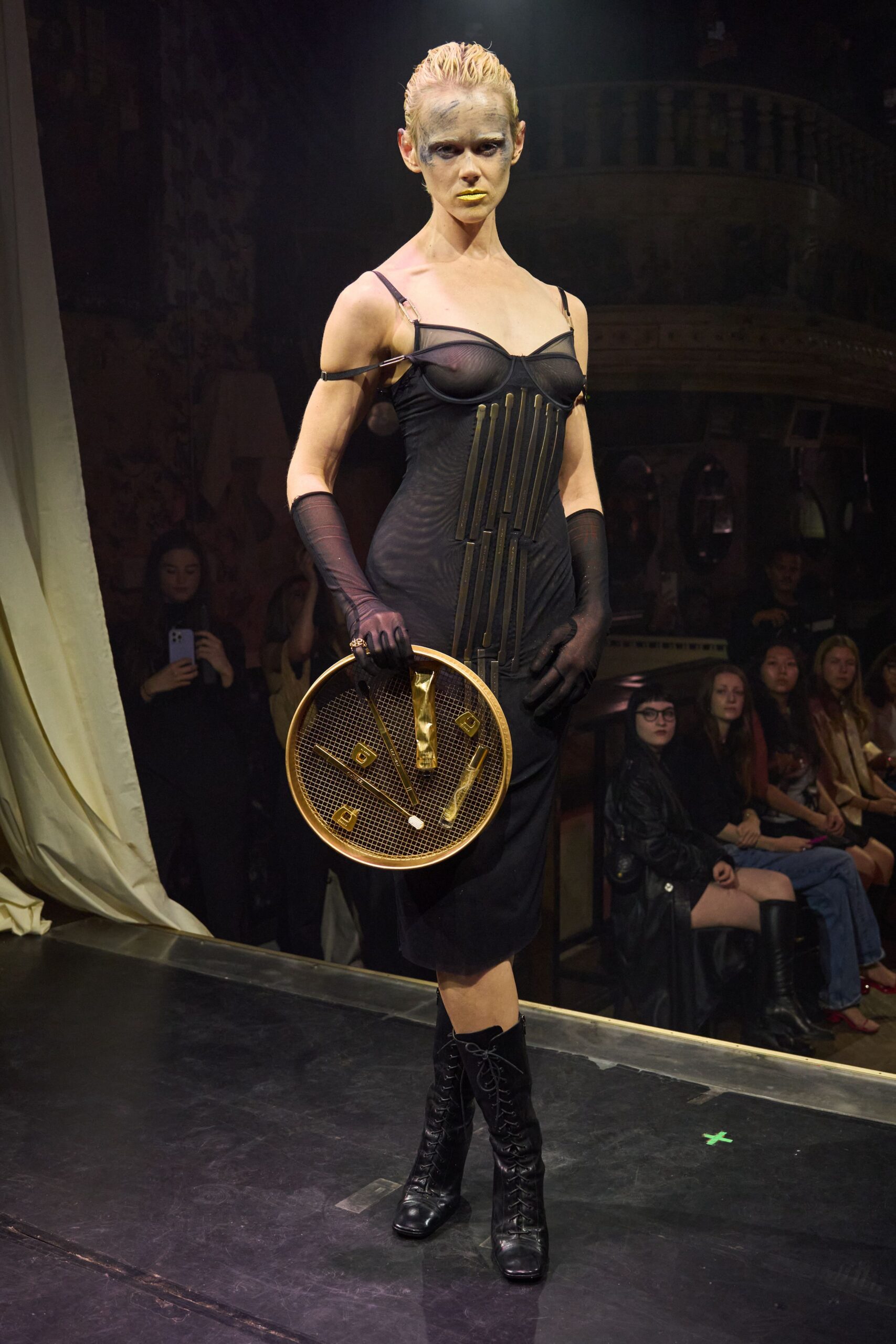 black fitted sleeveless dress
