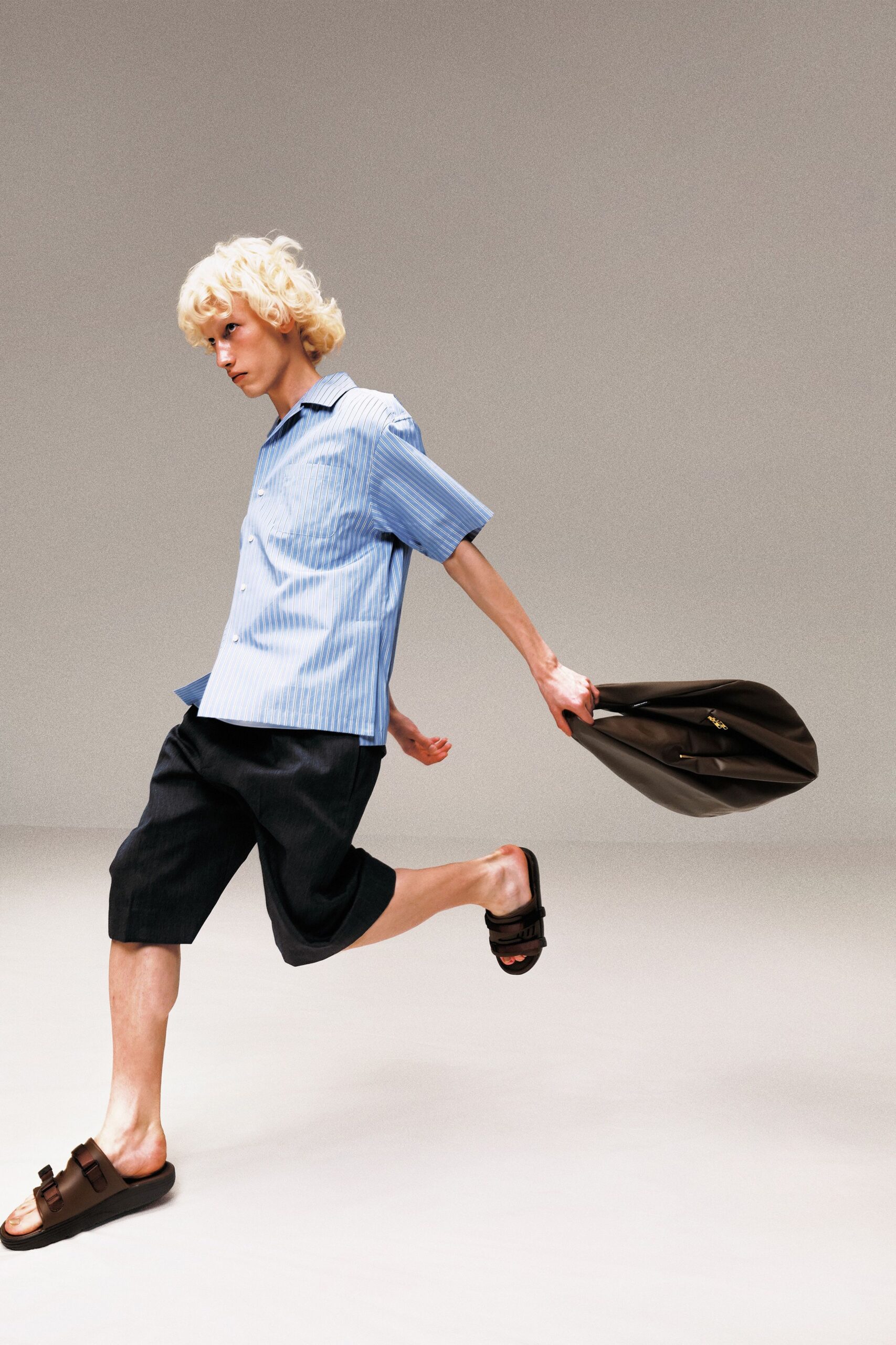 black denim relaxed straight-leg shorts