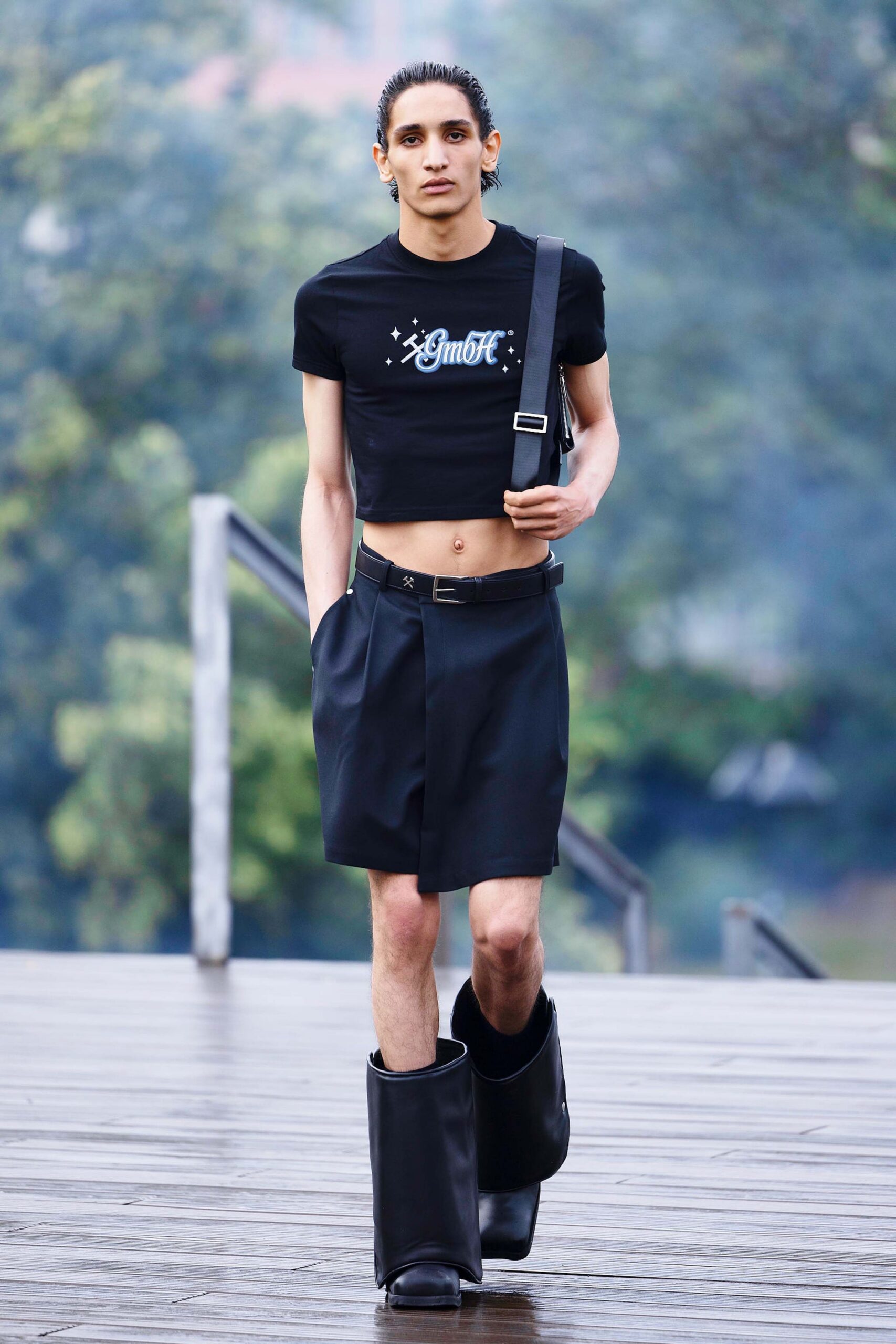 black structured boots