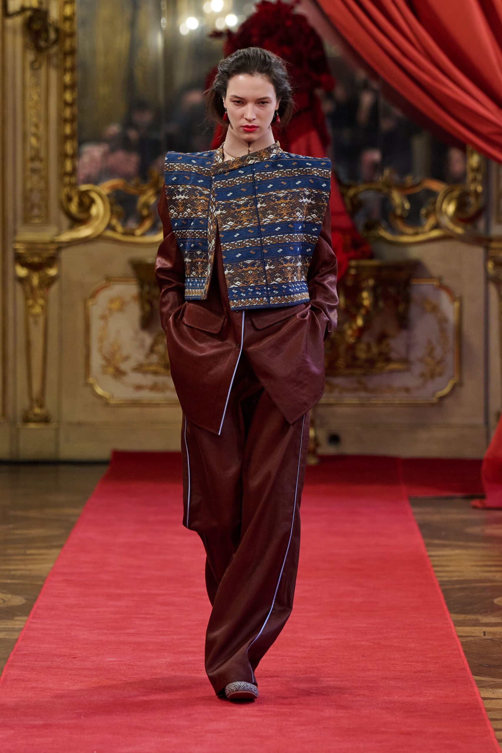 brown relaxed jacket and pants
