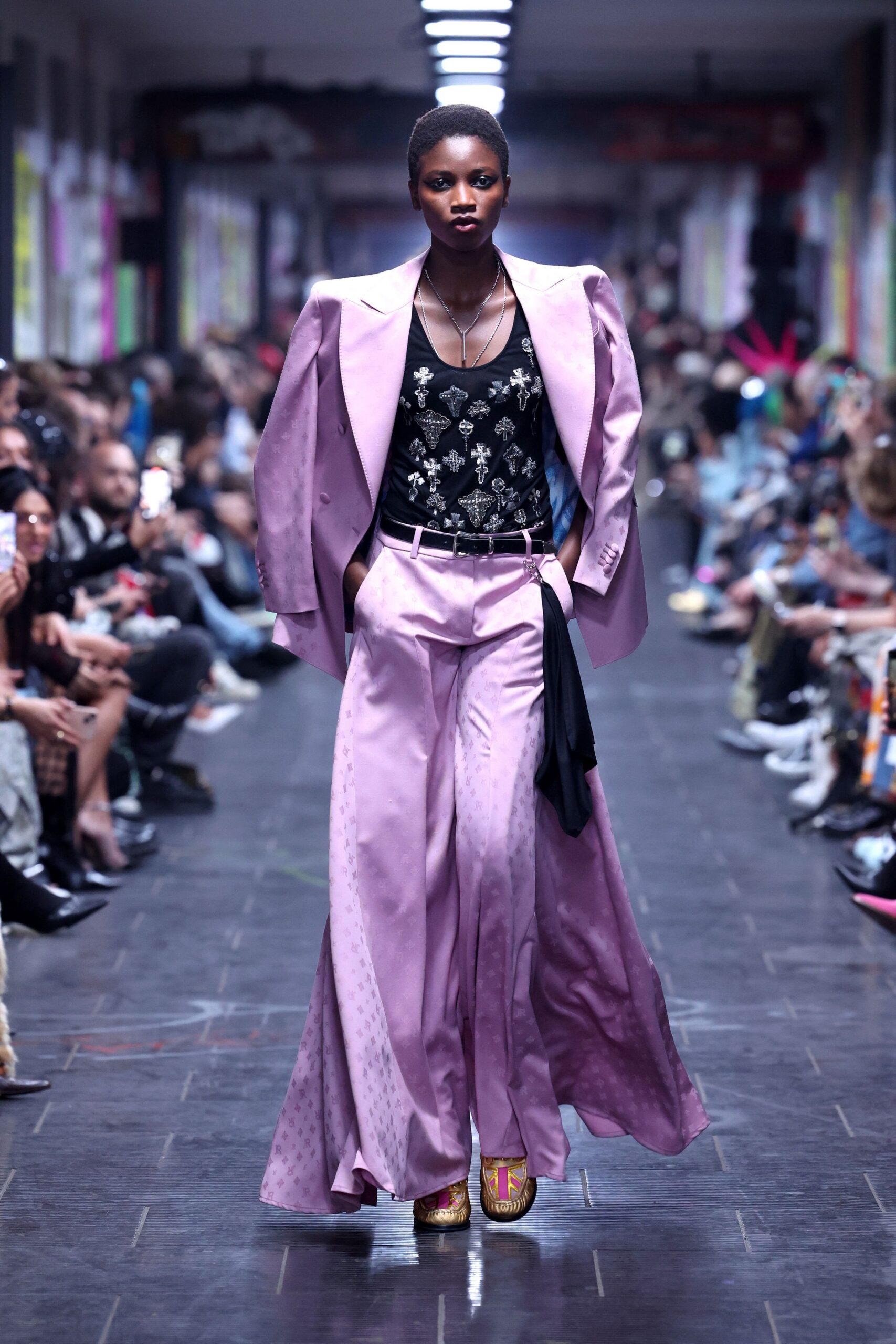 pink silk relaxed wide-leg pants