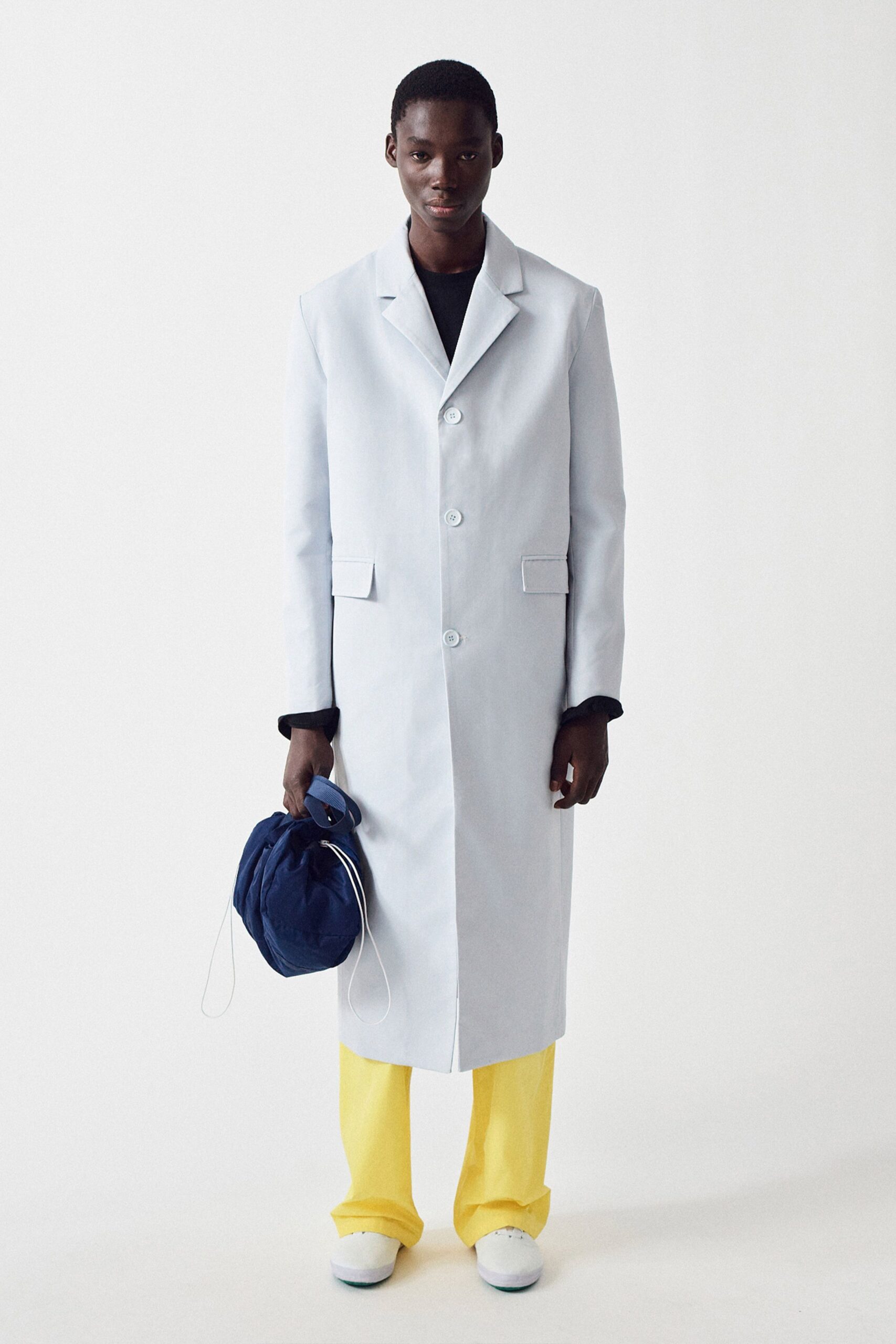 yellow cotton relaxed straight-leg pants
