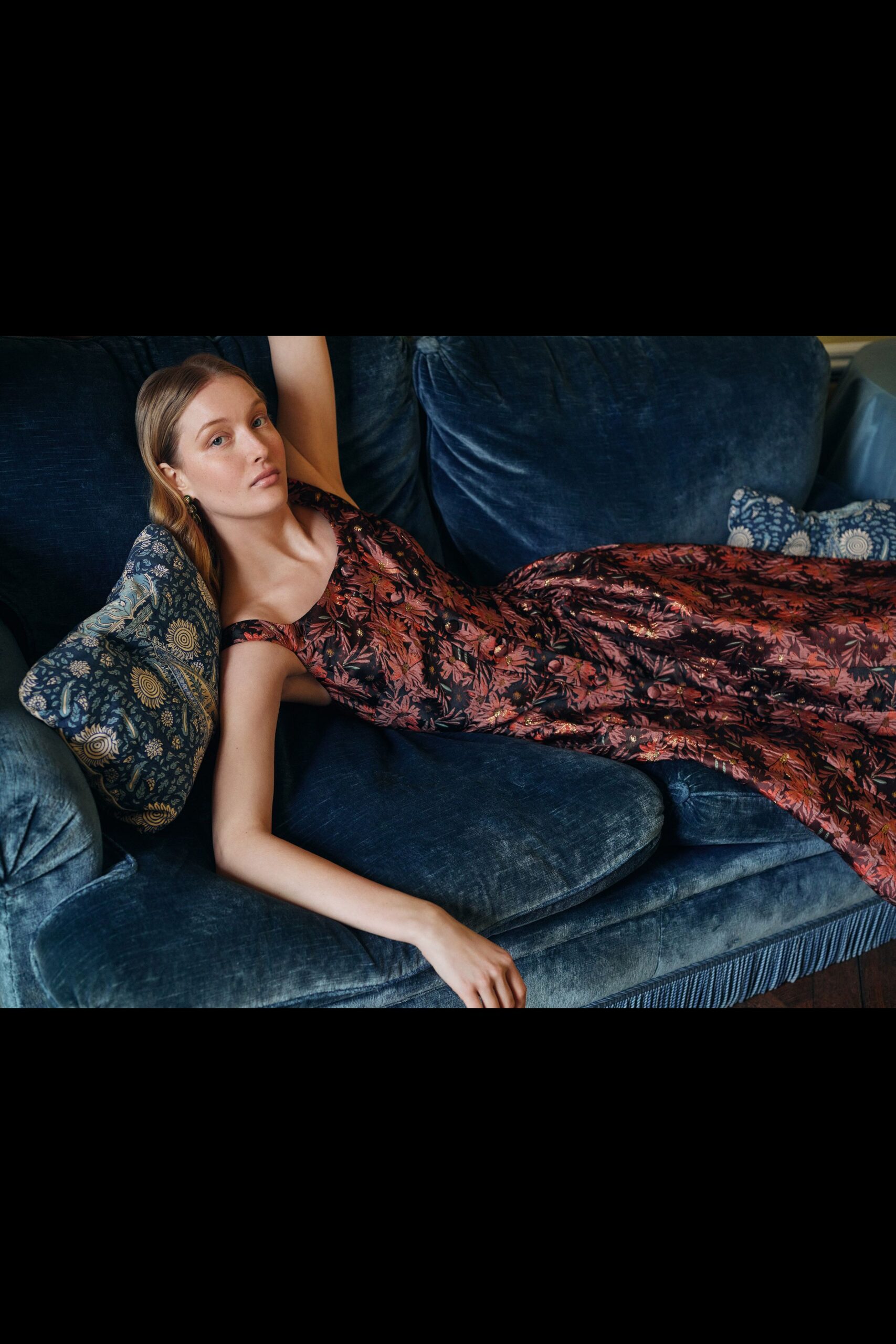 red and black floral maxi dress