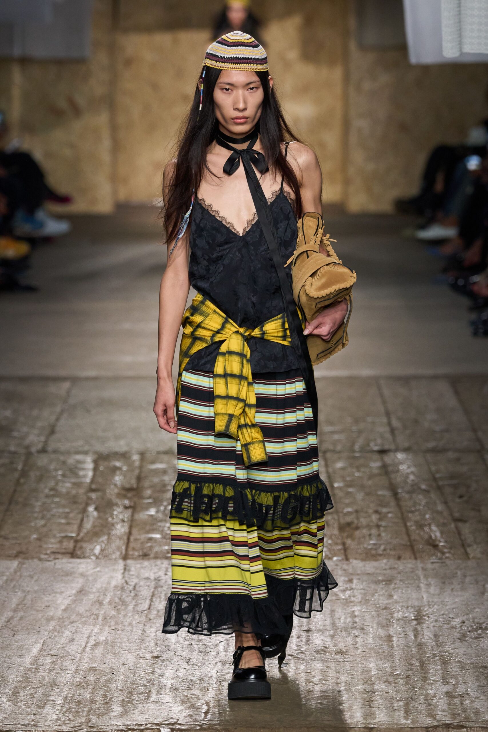 black and yellow layered dress