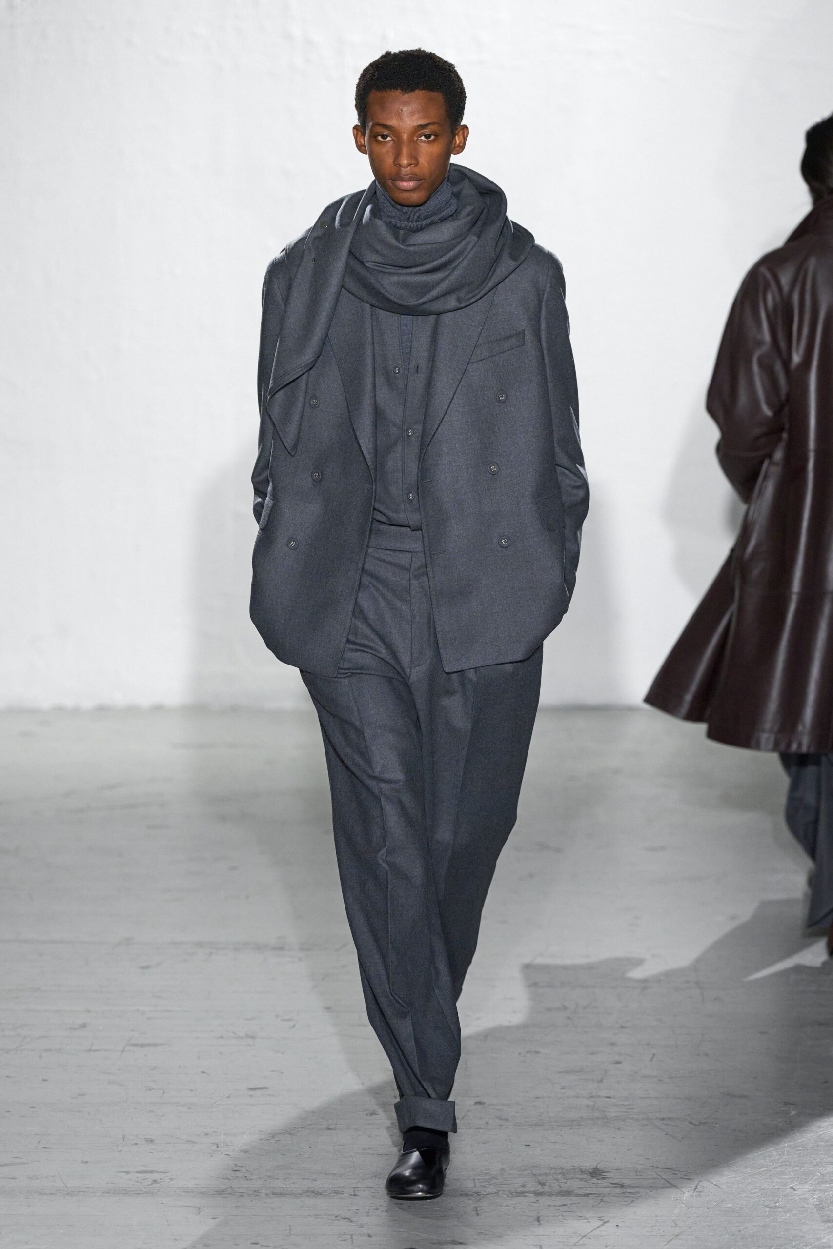 gray wool scarf