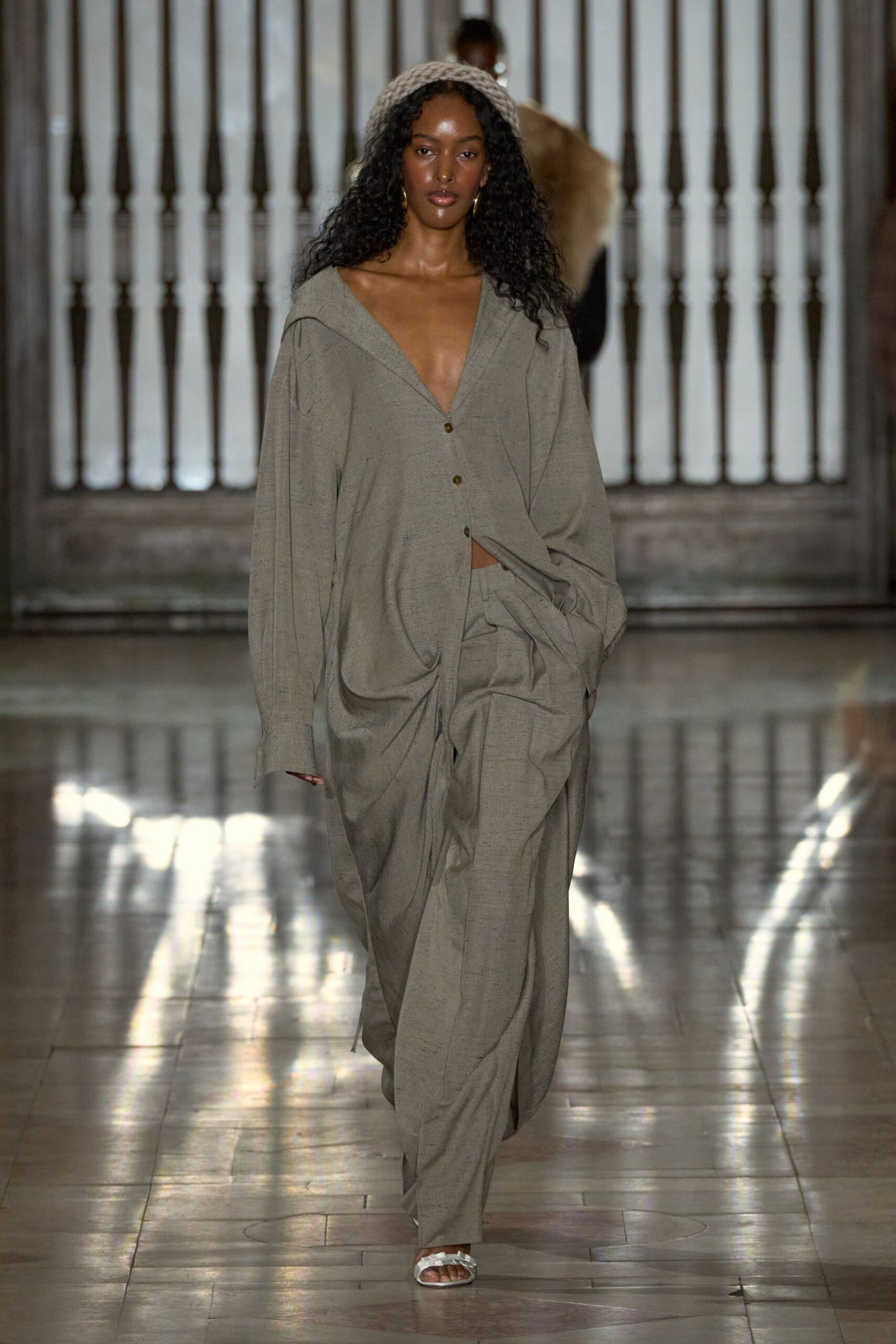 gray relaxed shirt and pants