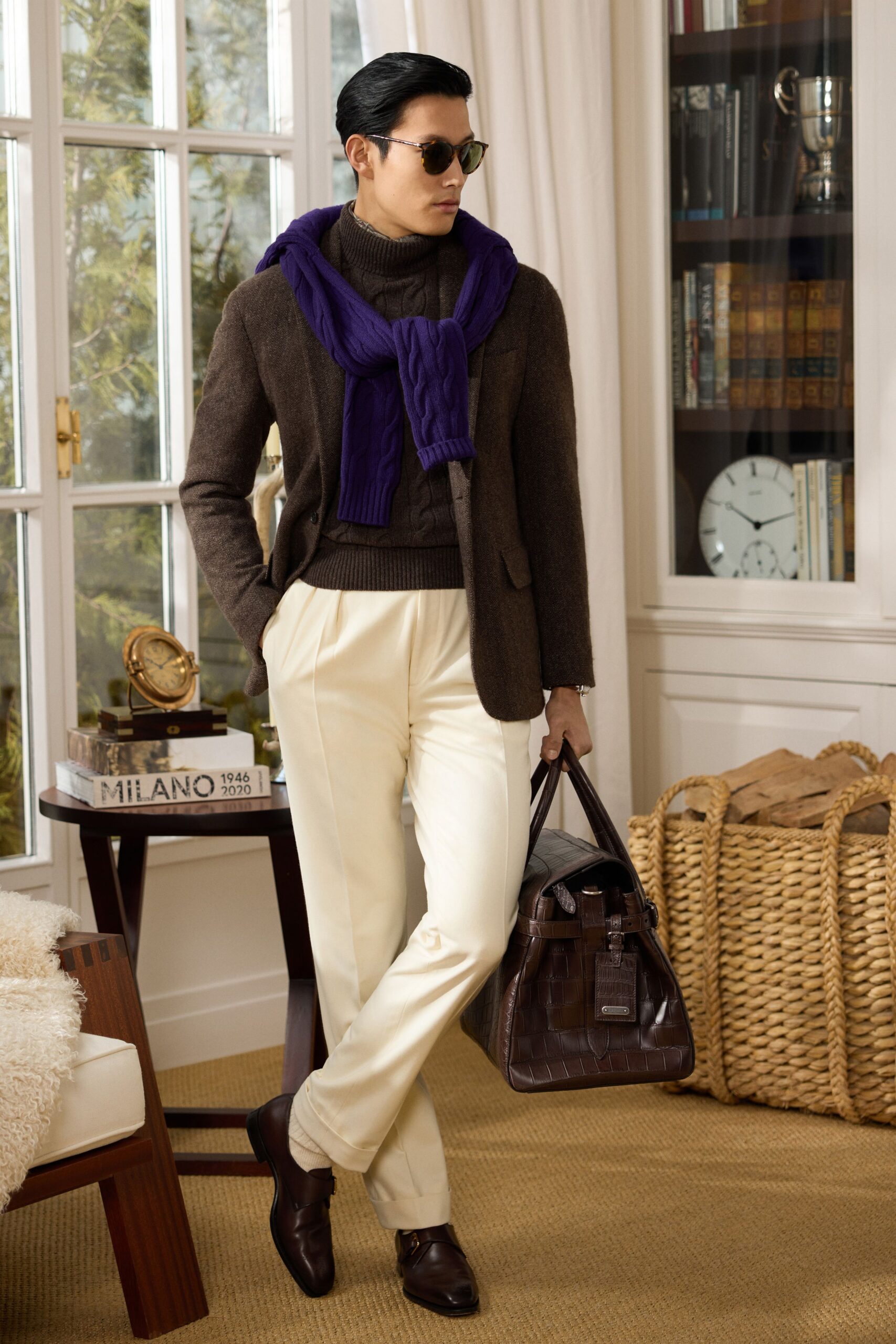 purple cotton sleeveless relaxed sweater