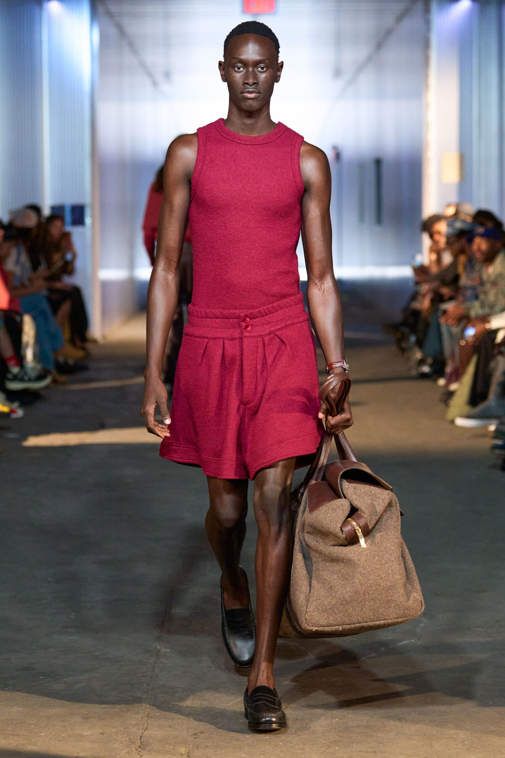 red cotton fitted pleated short skirt