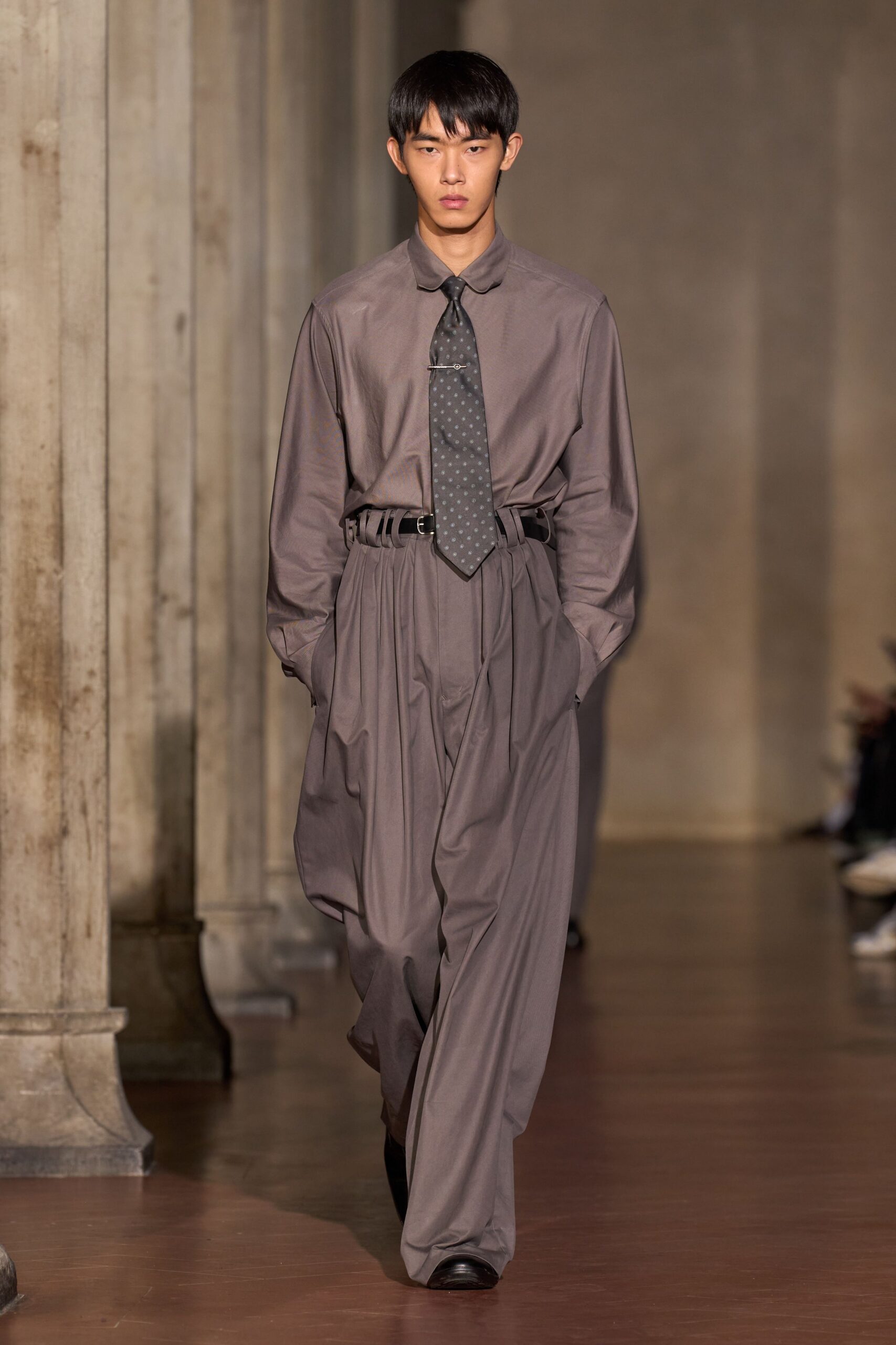 gray relaxed shirt and pants