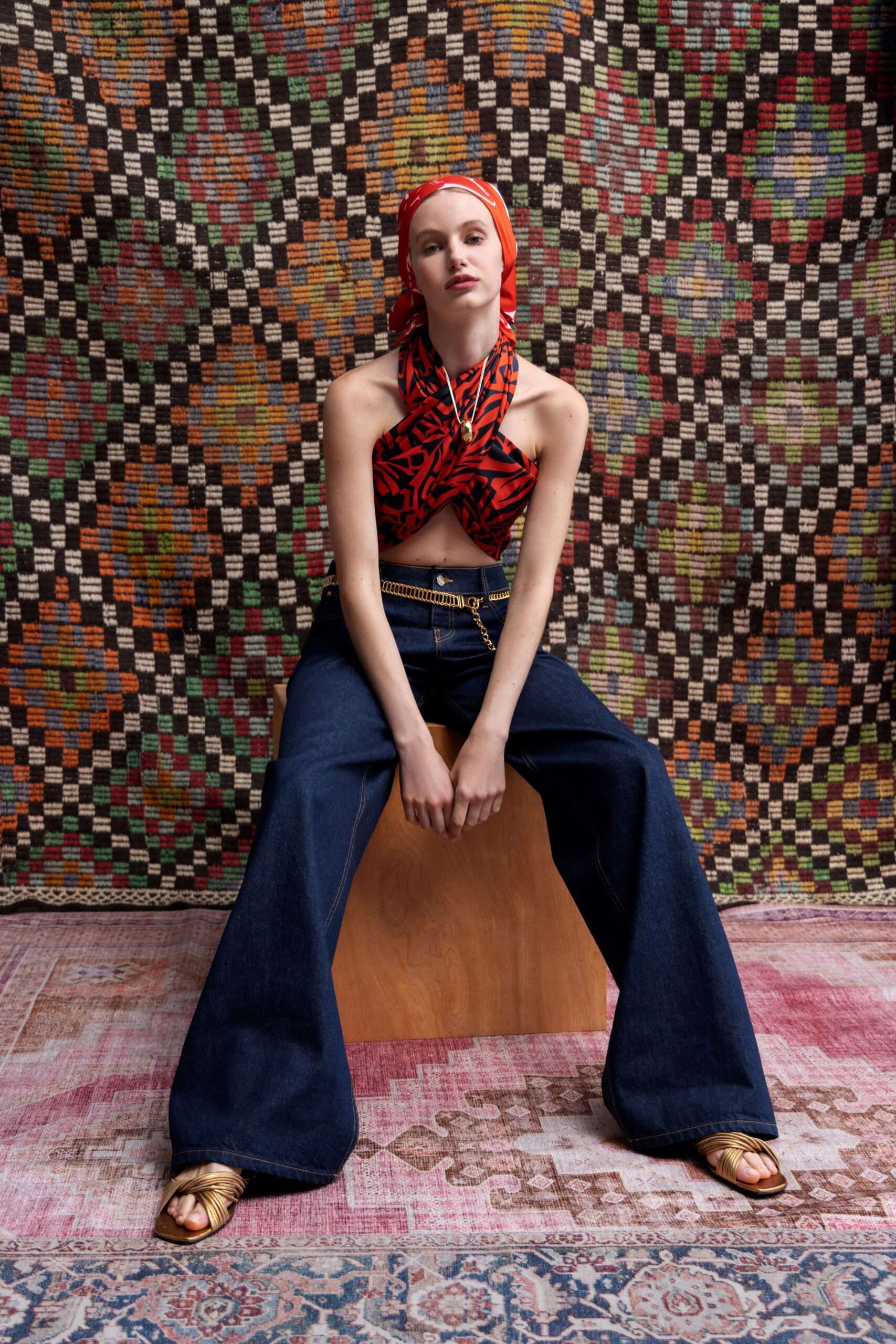 red silk scarf