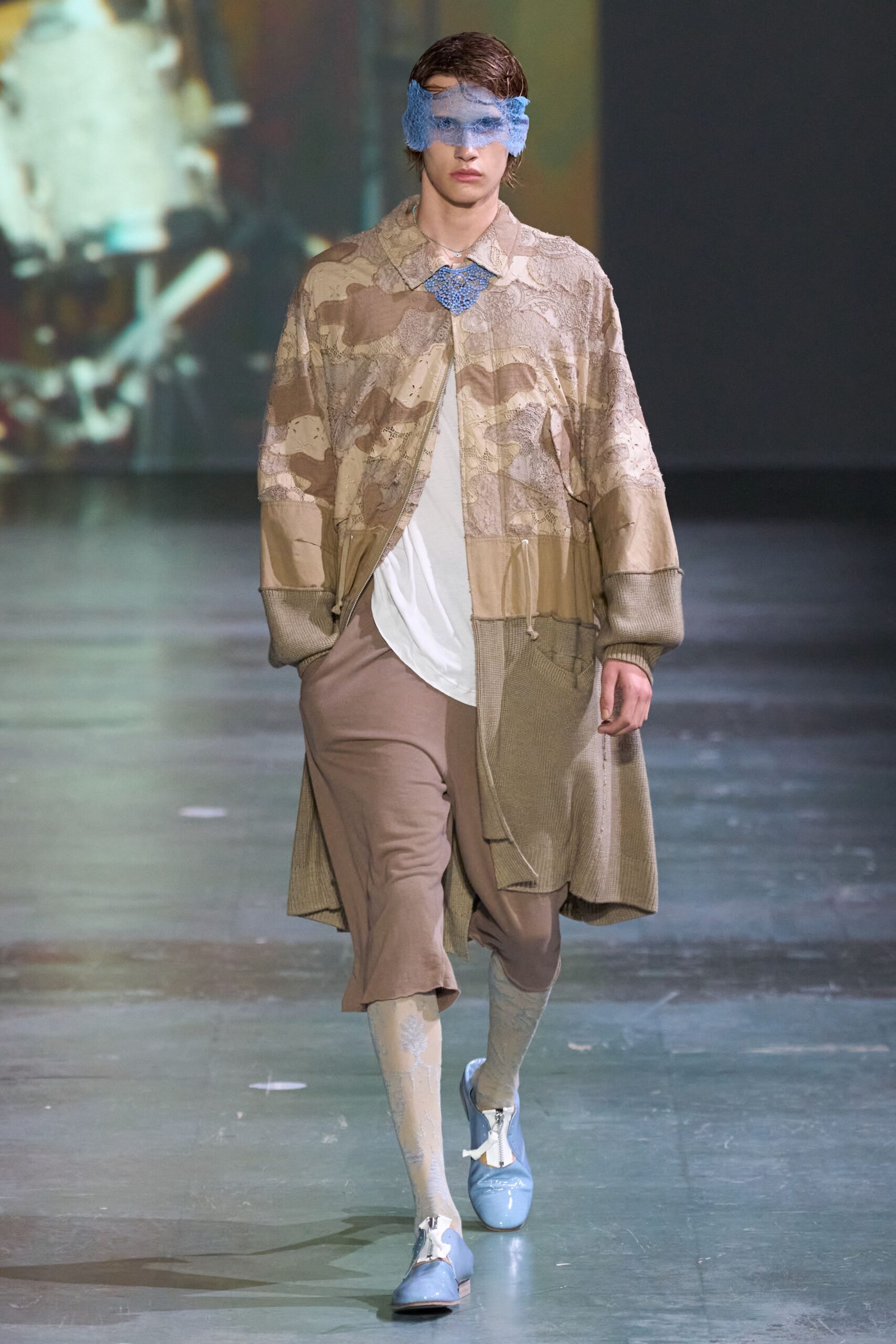 beige cotton long-sleeve relaxed layered coat