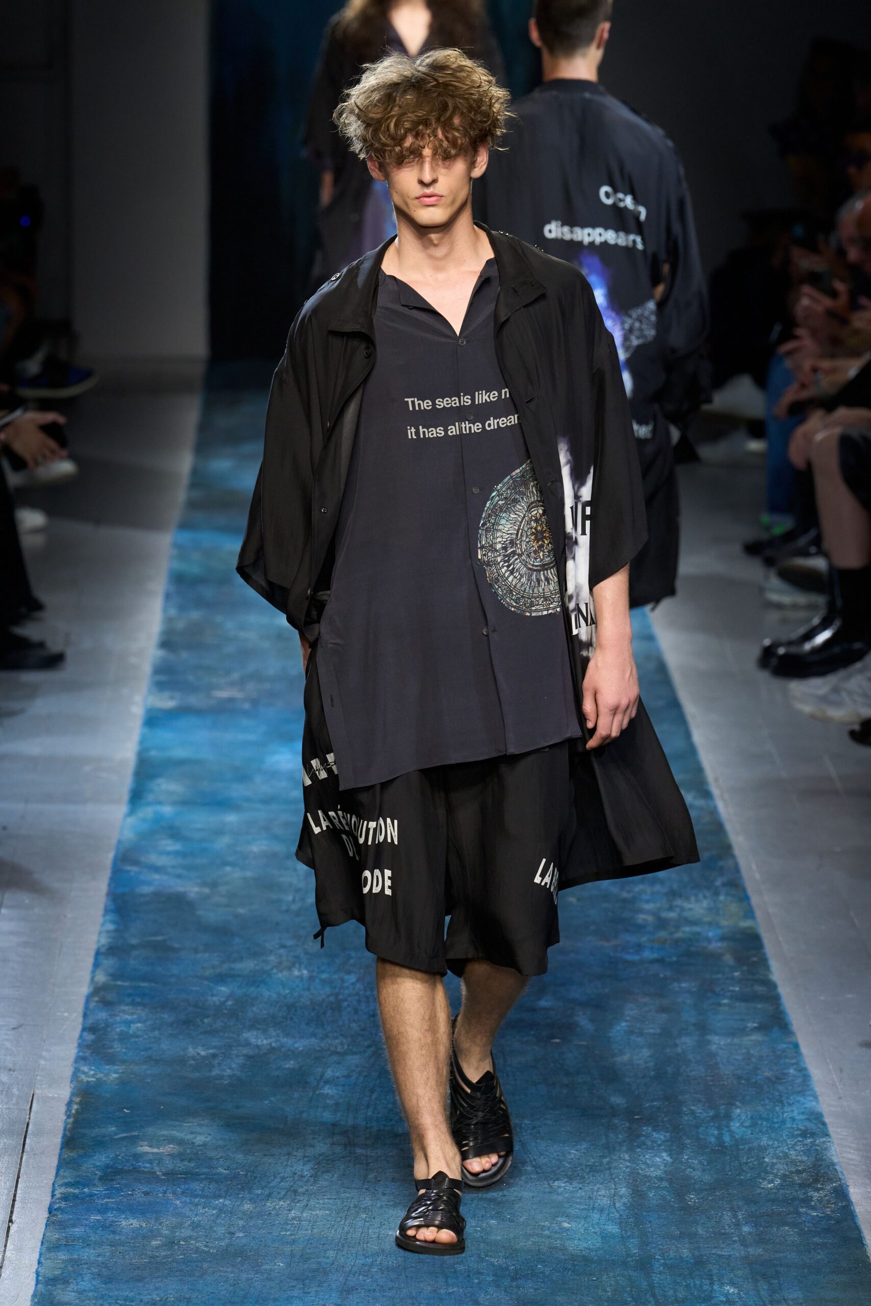 black relaxed shirt and shorts