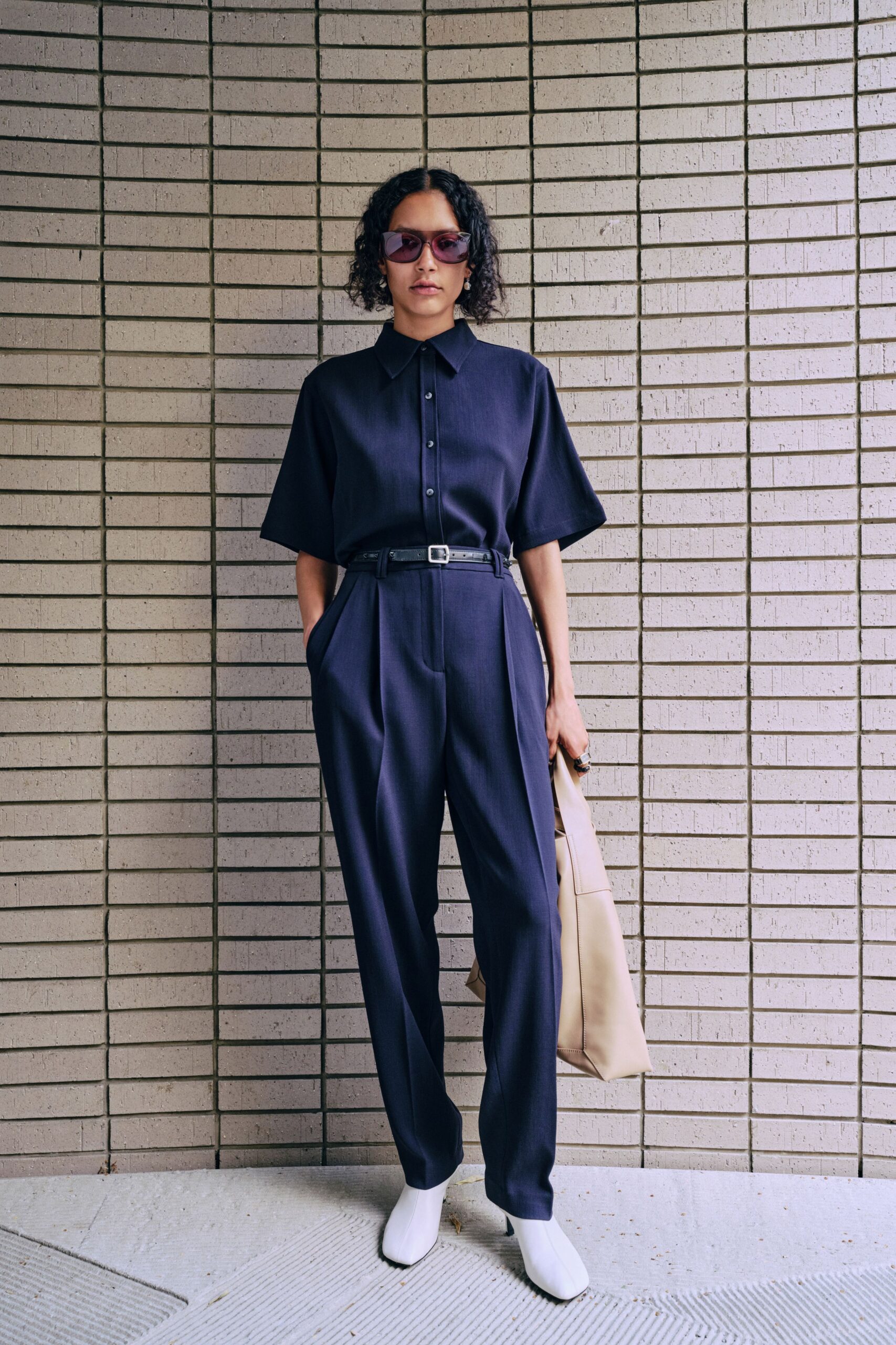 blue relaxed shirt and pants