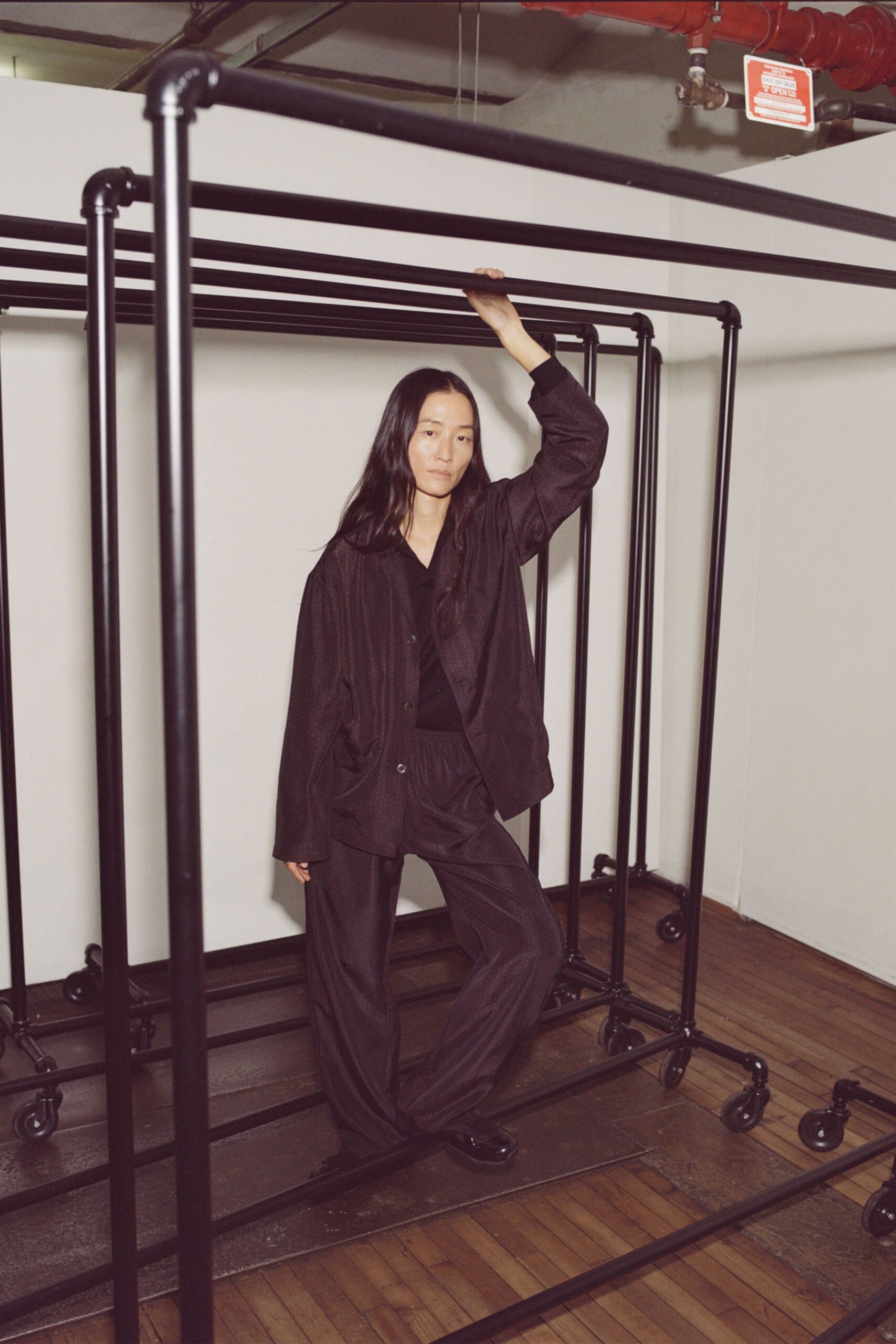 black relaxed jacket and pants