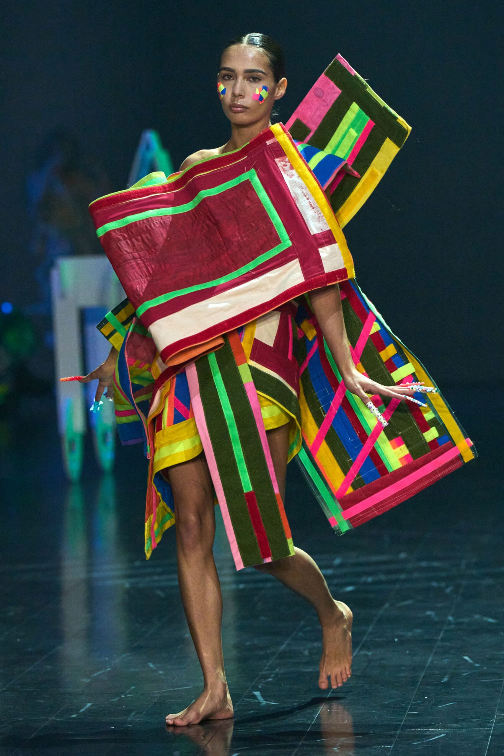 multi-colored layered dress
