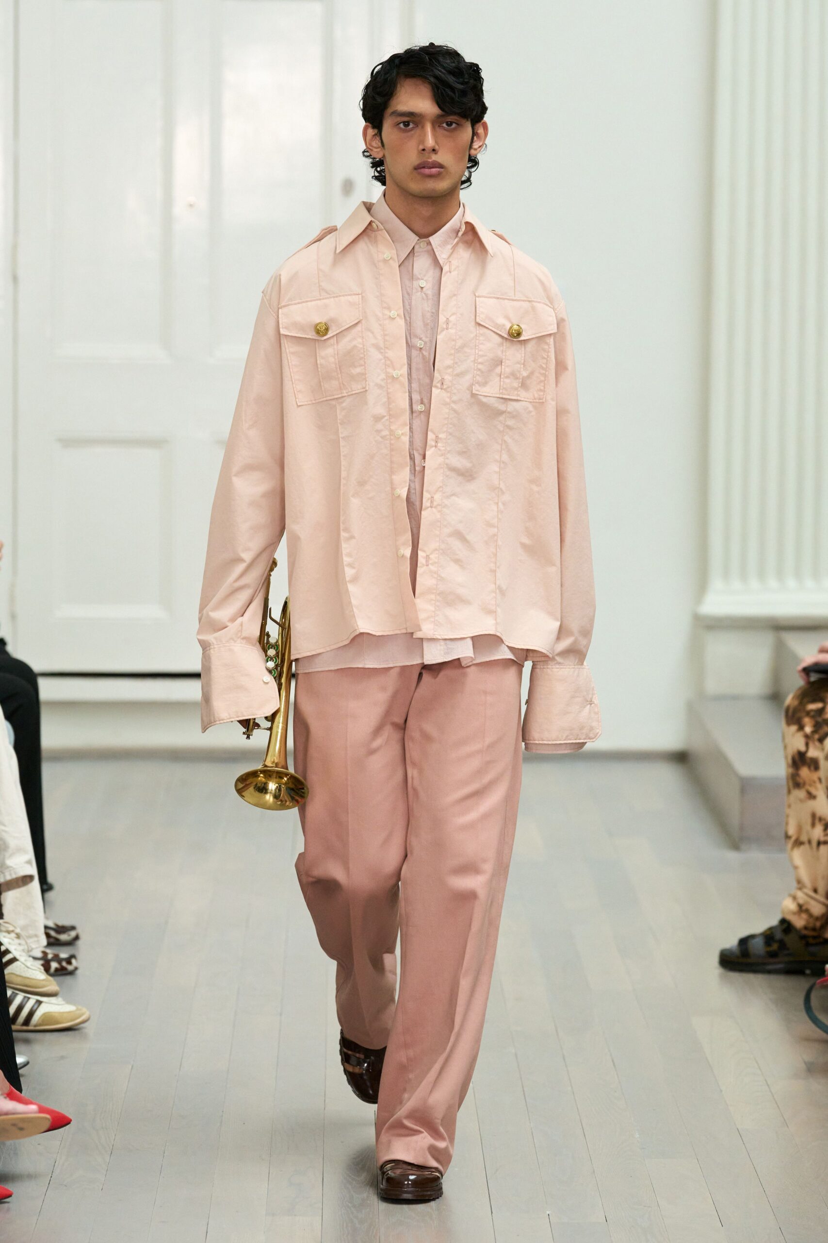 pink cotton relaxed straight-leg pants
