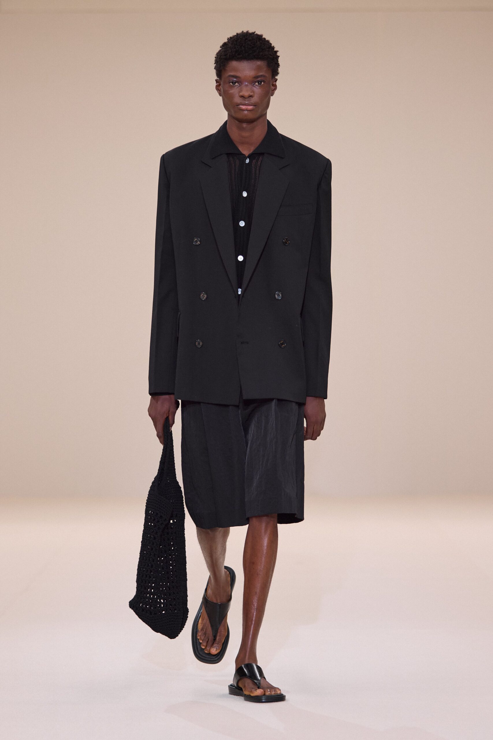 oversized black blazer with shorts