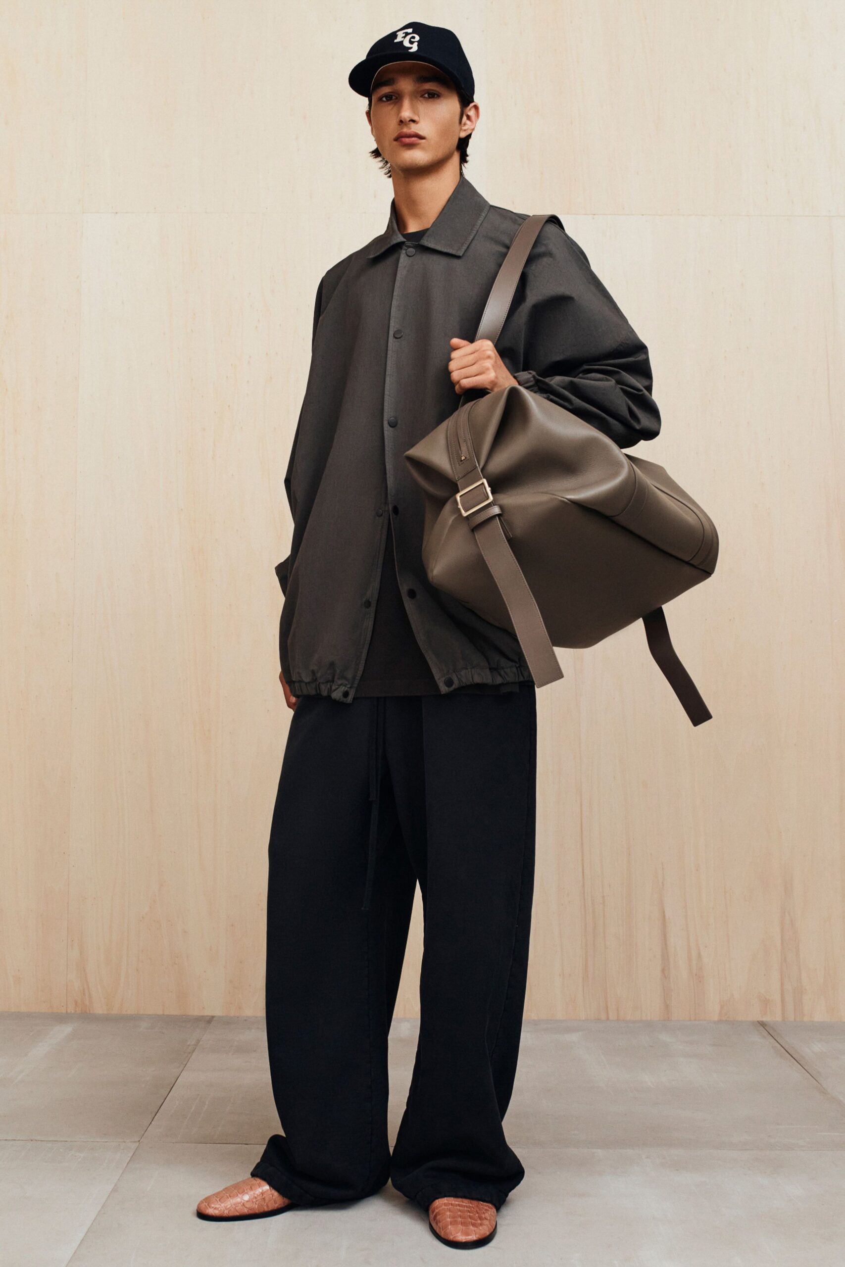 gray vinyl structured bag