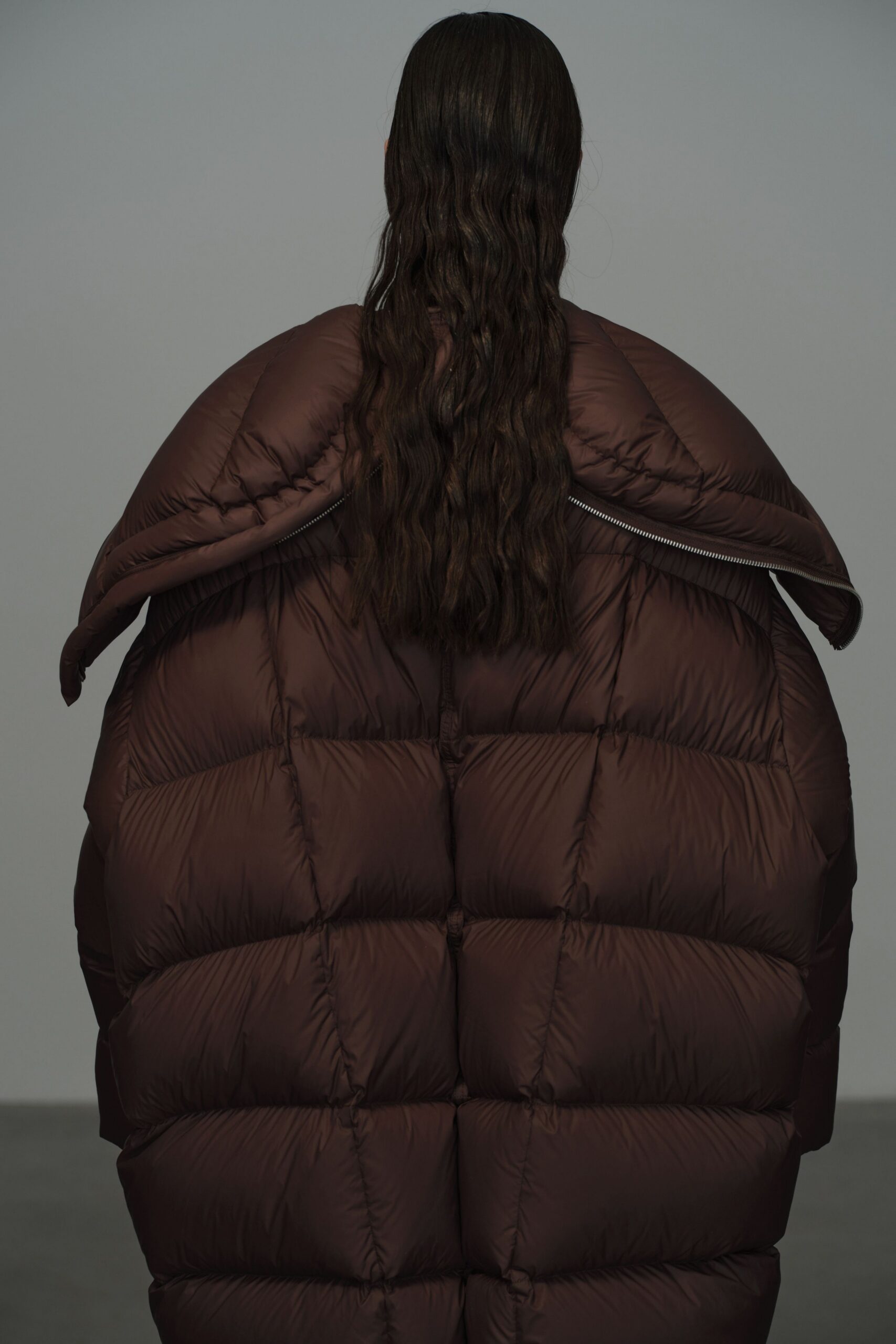 brown oversized padded coat