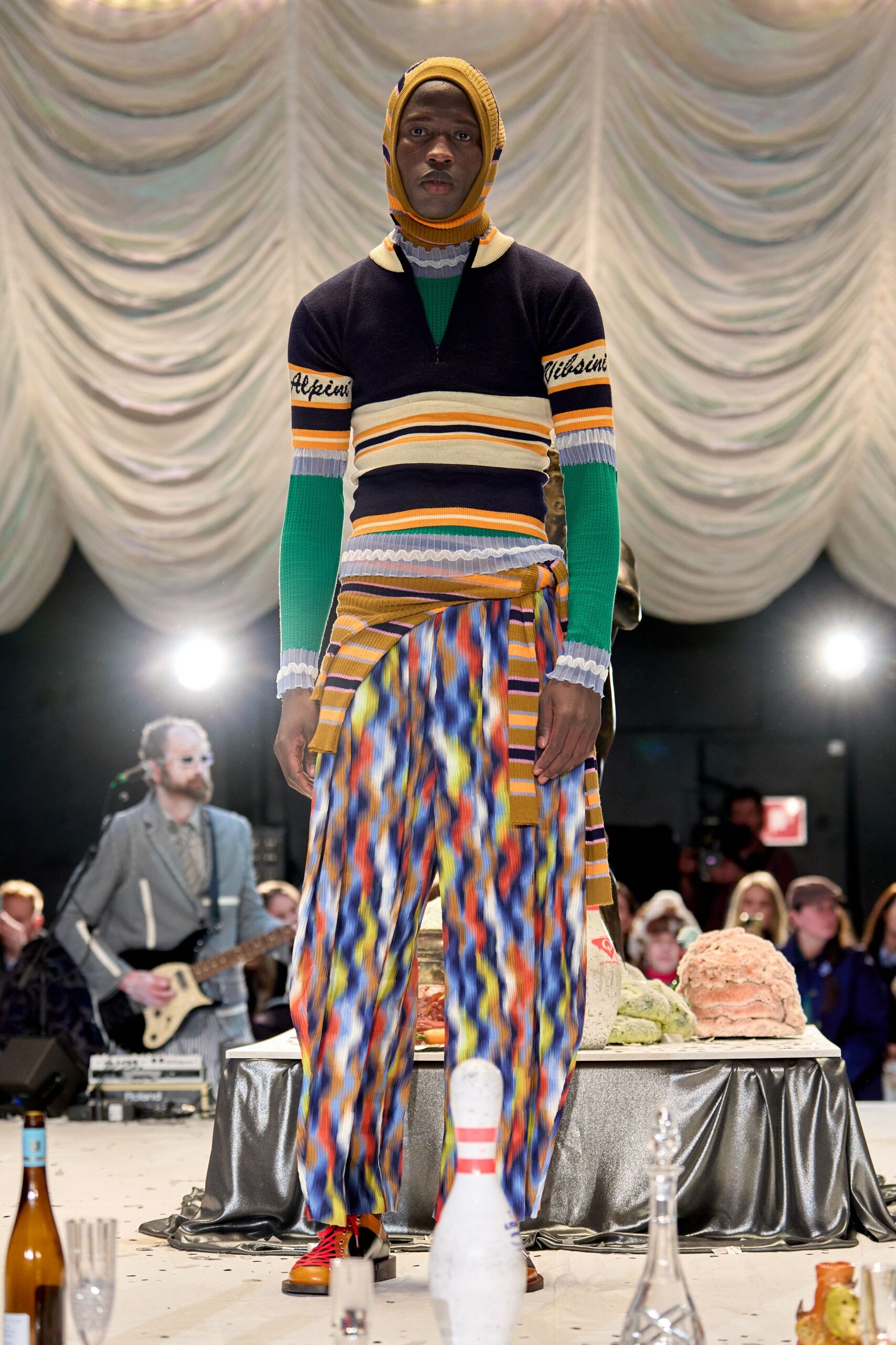 multi cotton relaxed flared pants