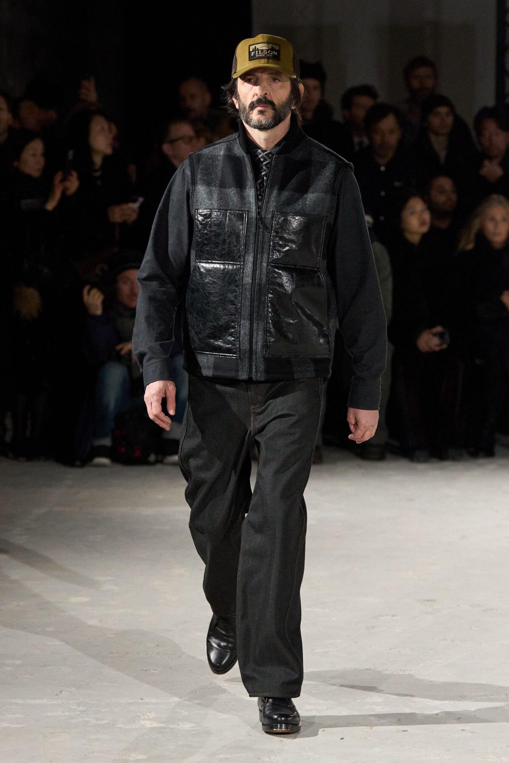 black leather vest and shirt