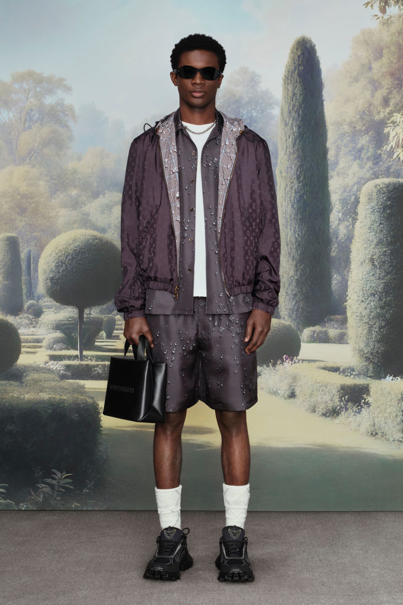 purple jersey long-sleeve collared relaxed zippered jacket