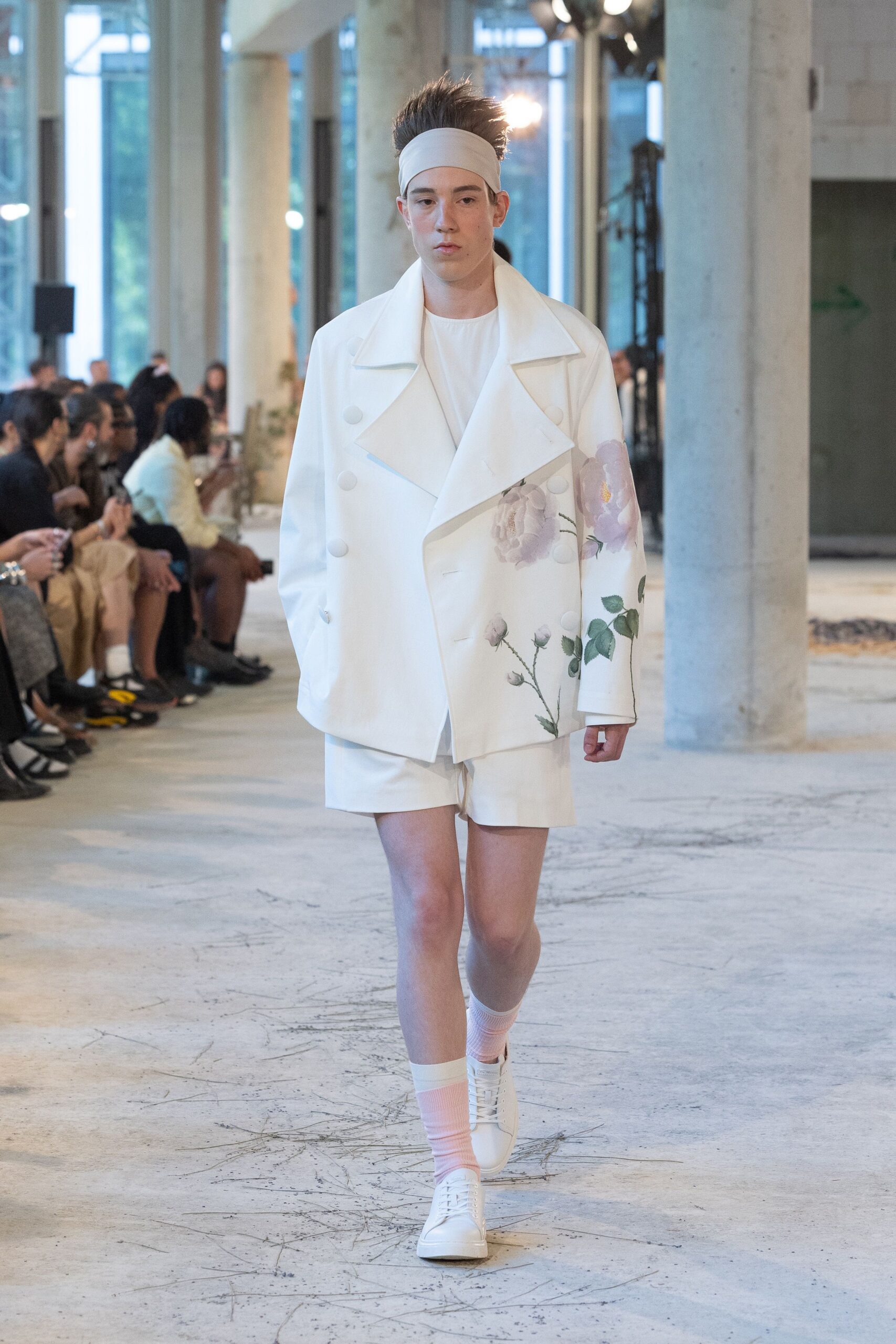 white fitted jacket with embroidered details
