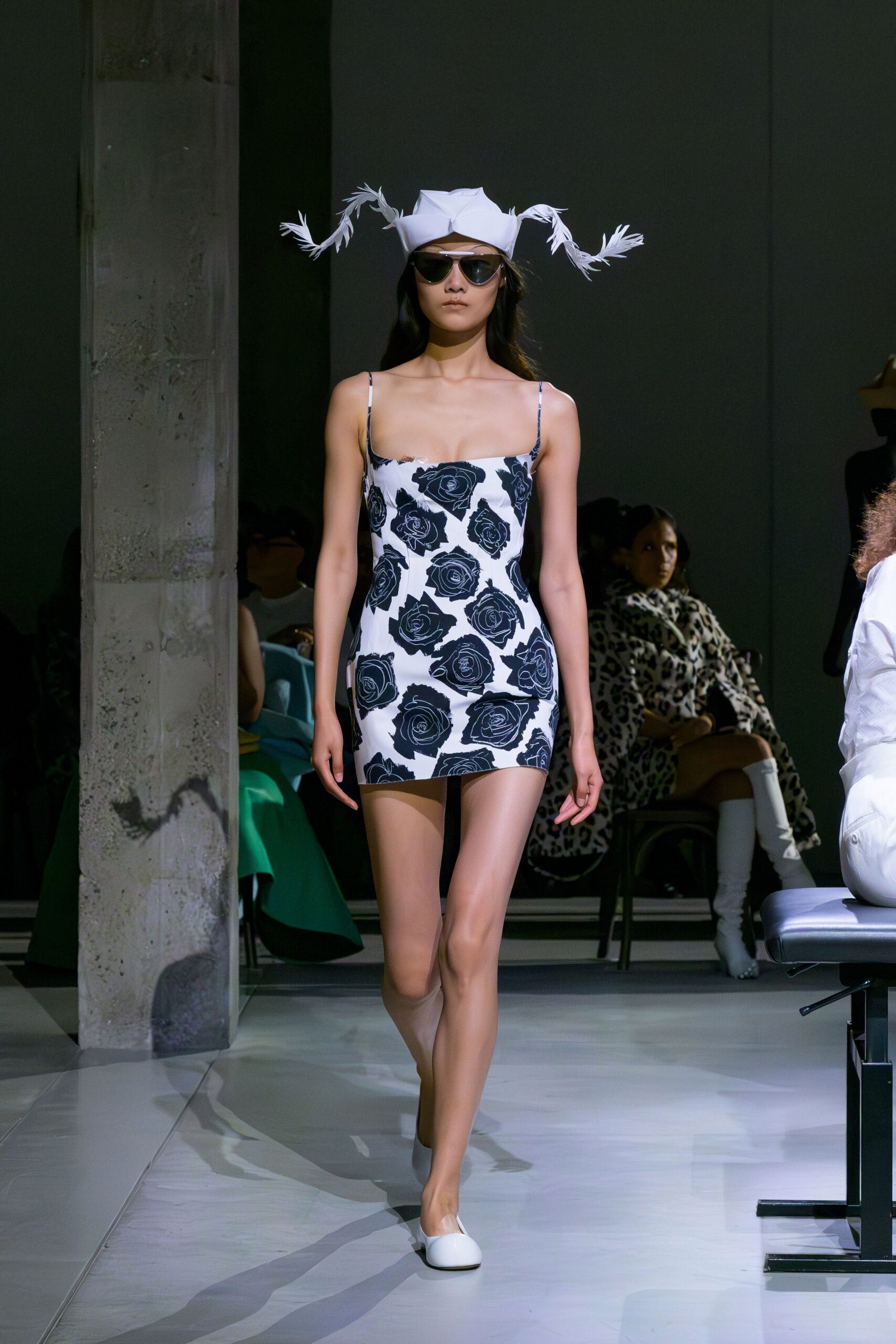 floral mini dress with accessories