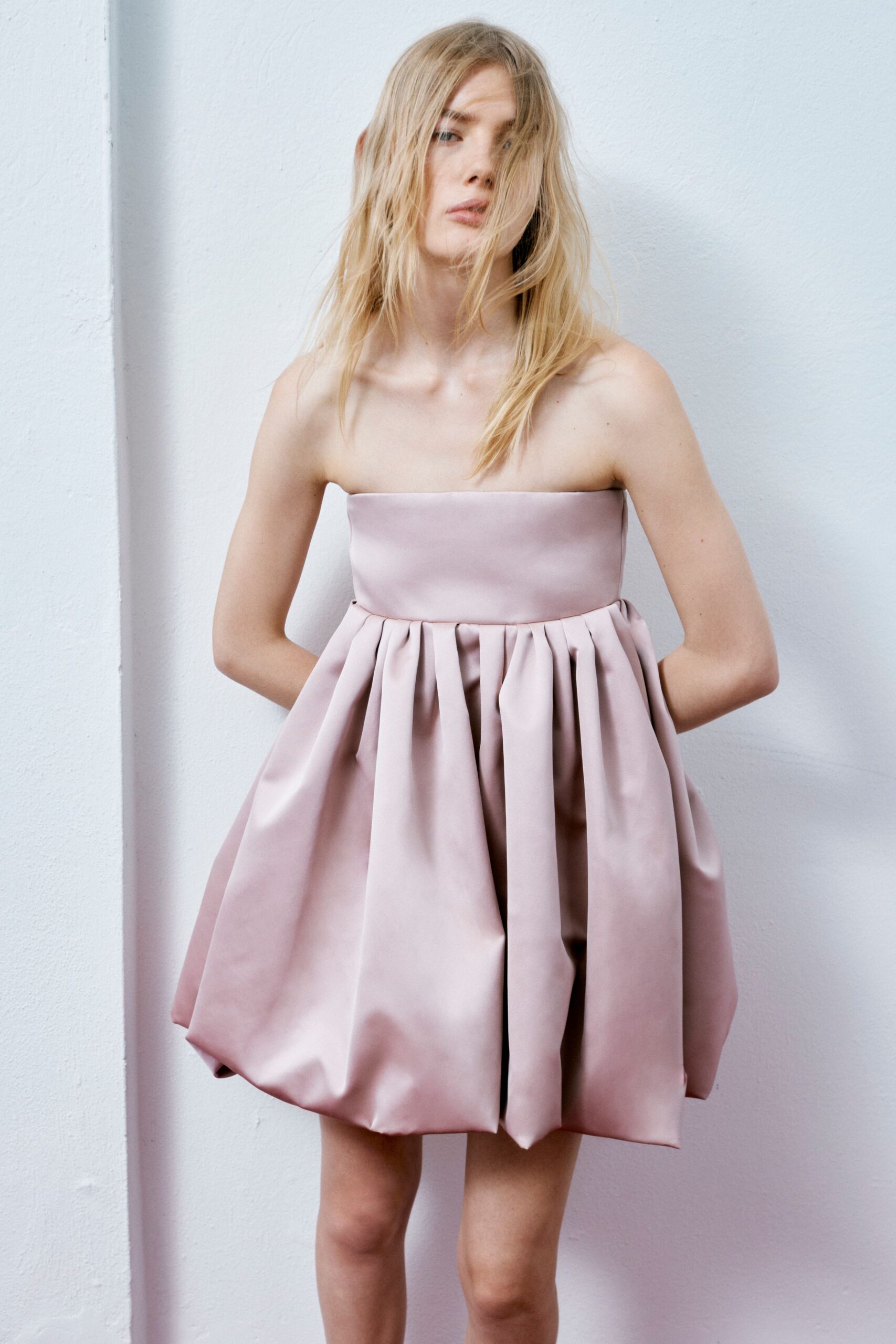 pink silk sleeveless dress