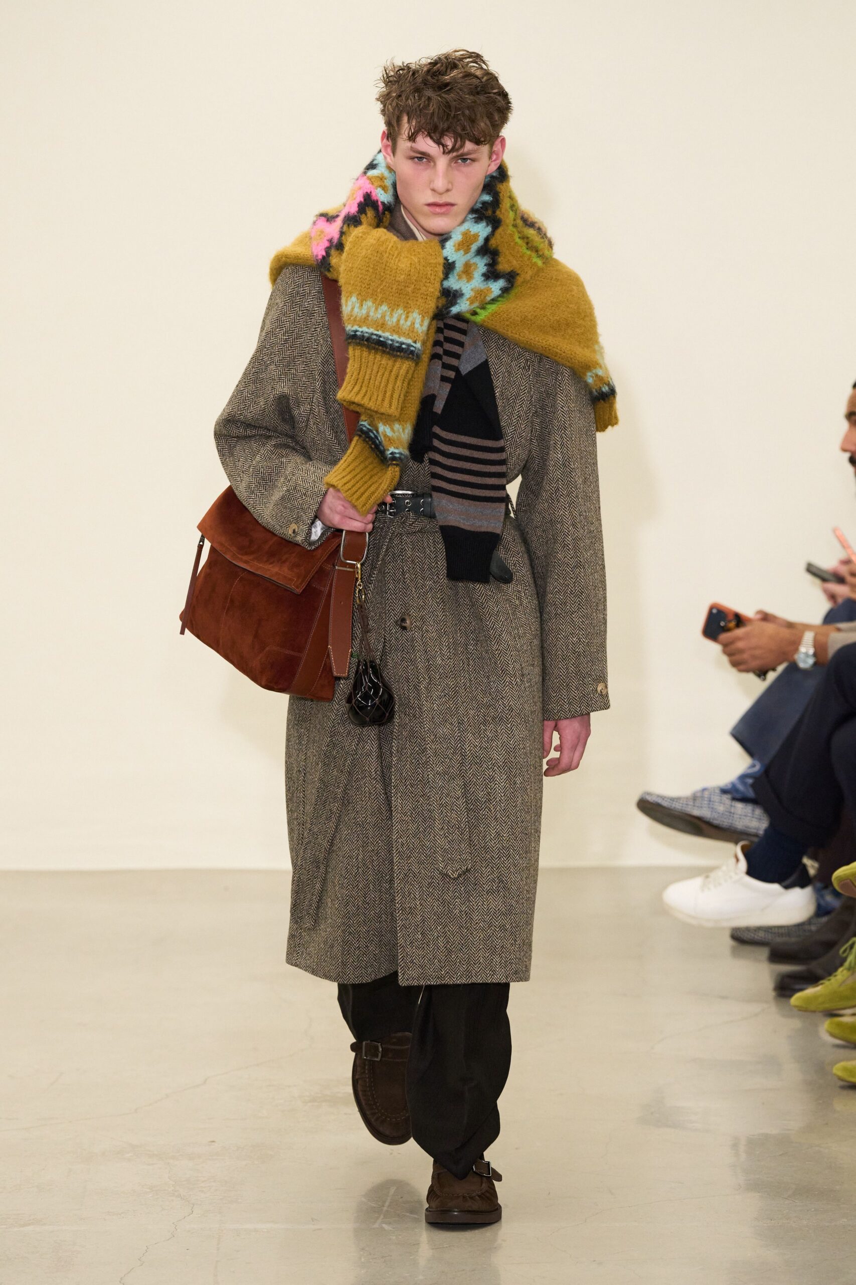 multi wool oversized fringed scarf