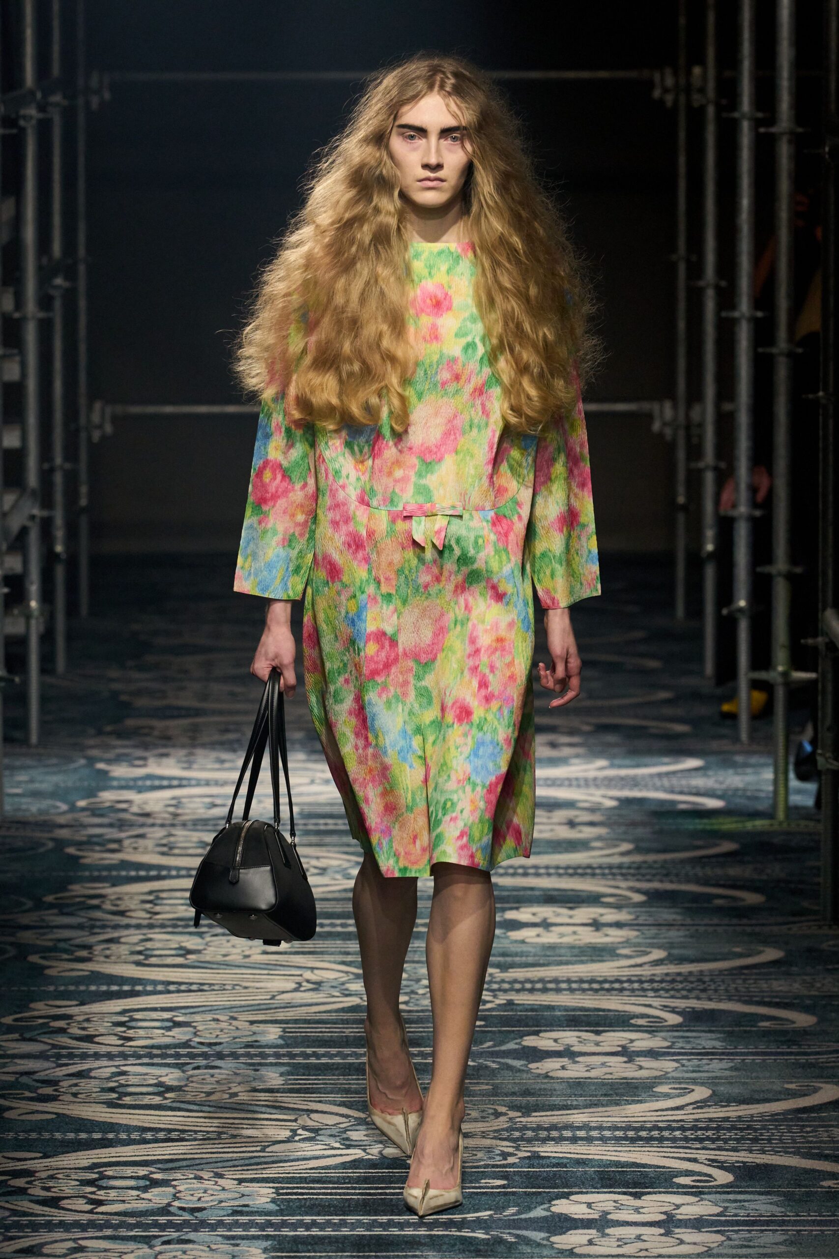 floral midi dress with heels