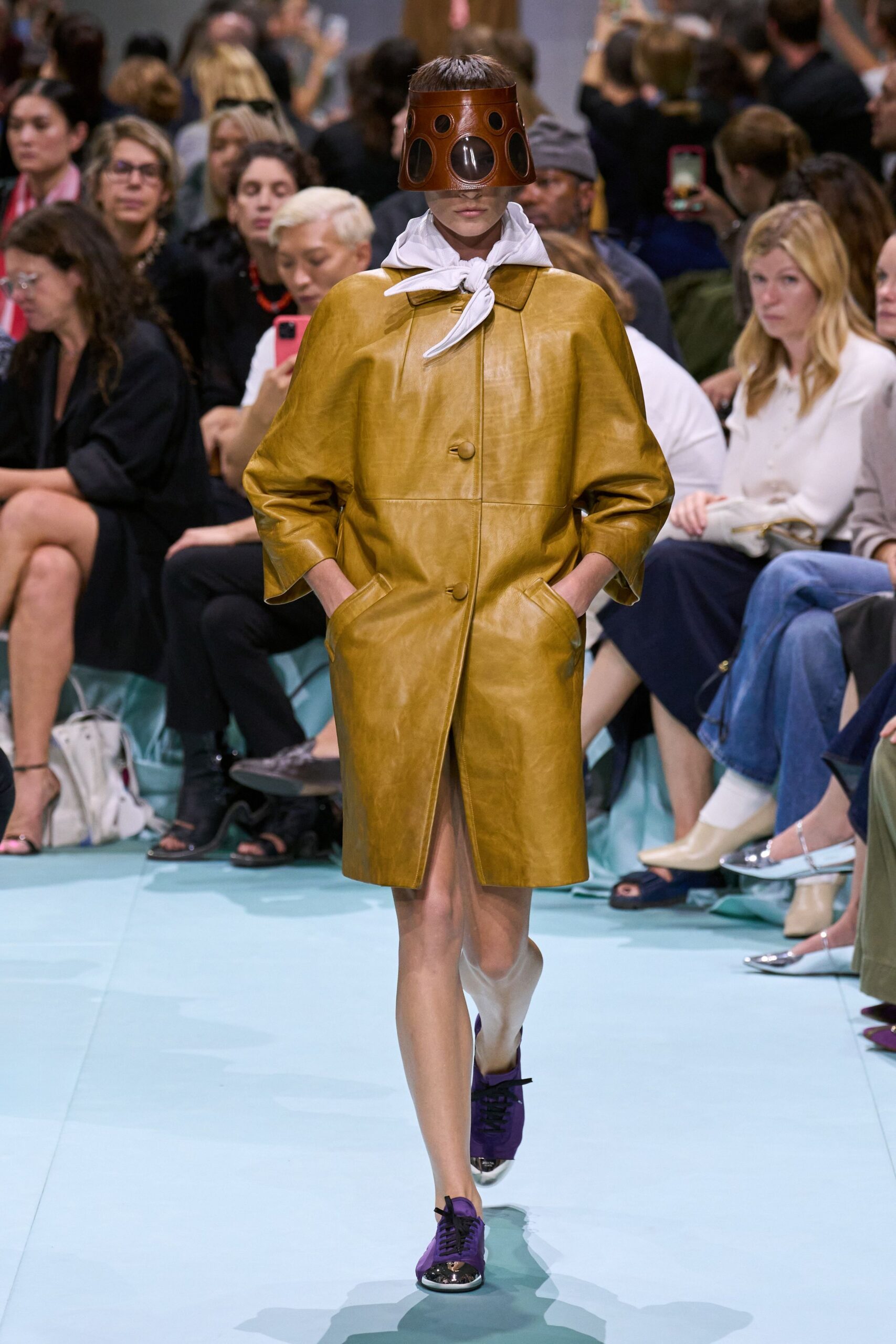 brown leather relaxed coat
