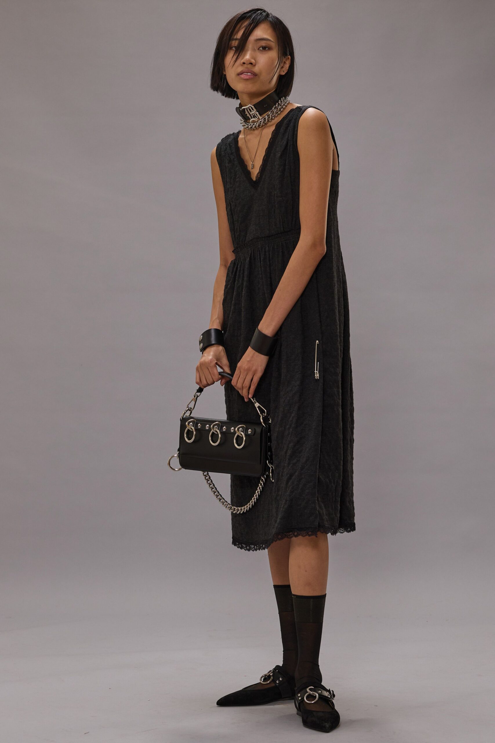 black relaxed sleeveless dress