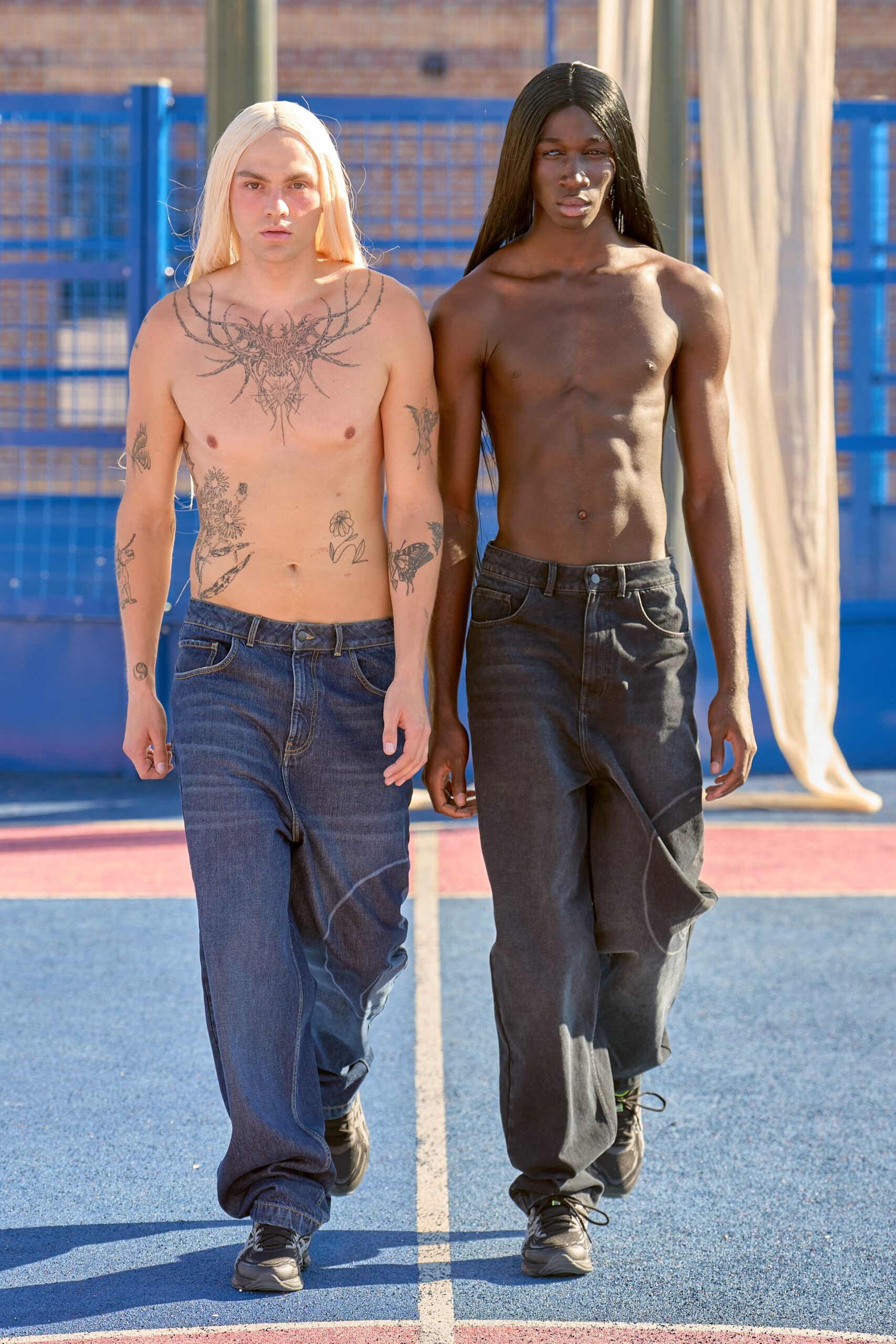 relaxed blue denim pants