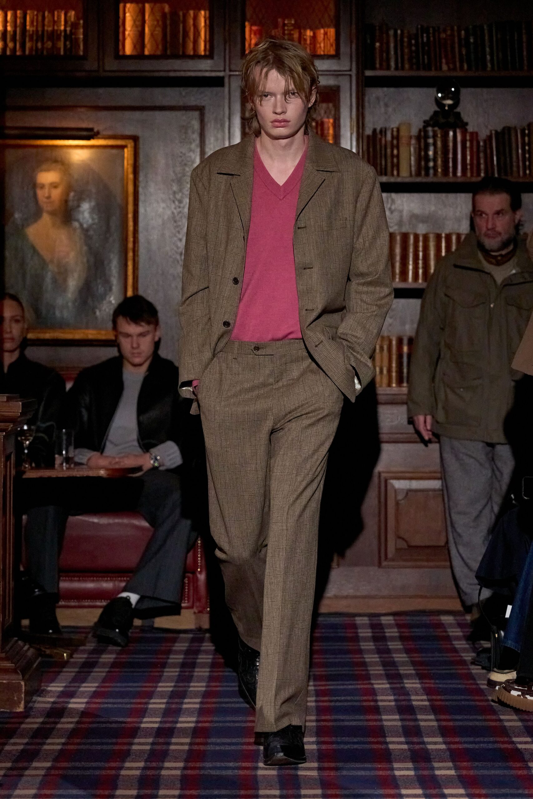 brown tweed tailored suit