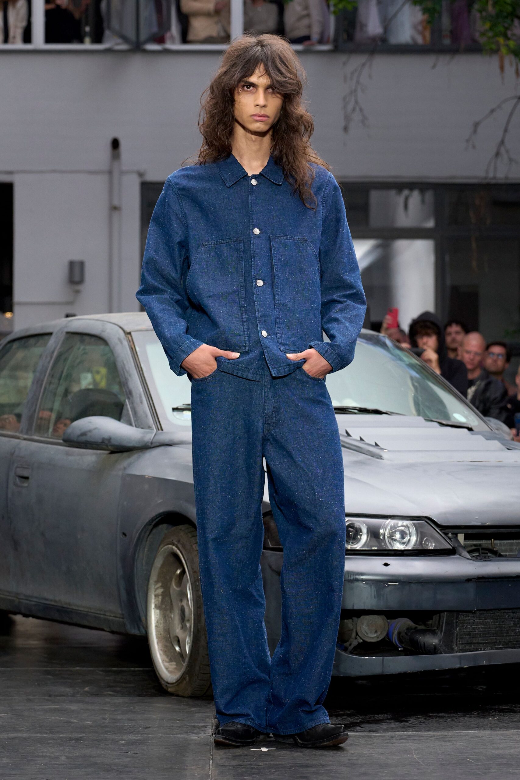 blue denim shirt and pants
