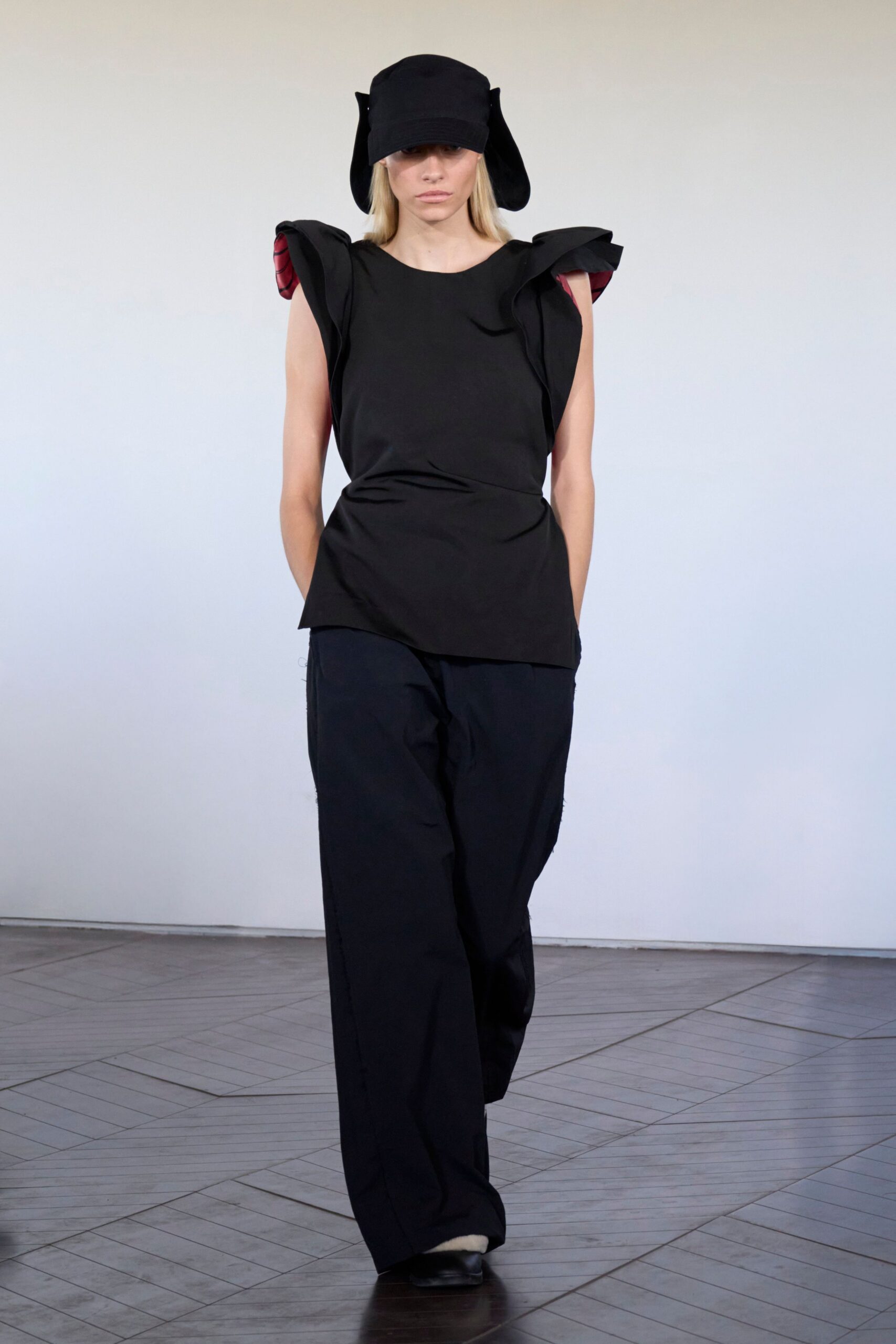 black relaxed top and pants